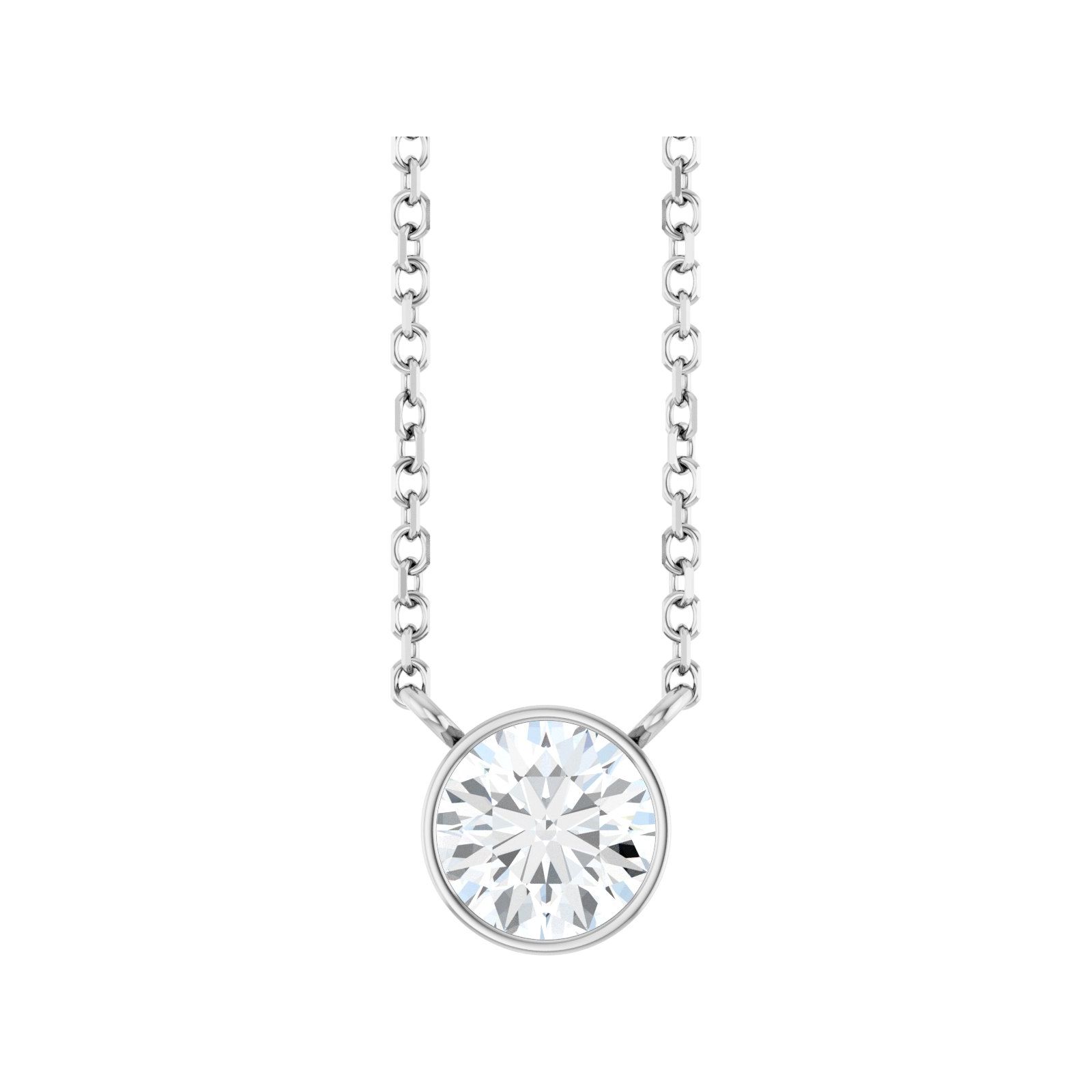 Modern Bezel Solitaire Necklace
