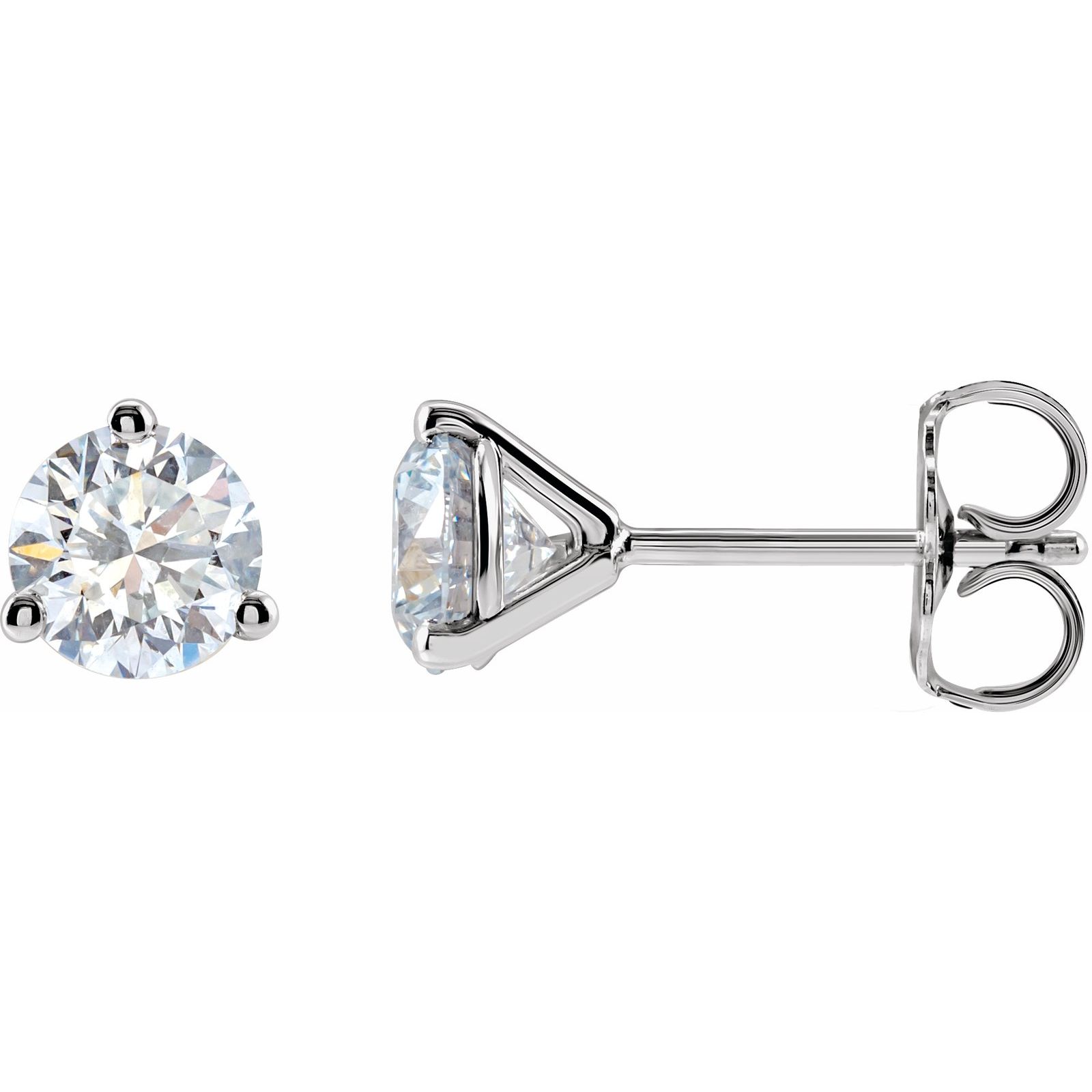 Round 3-Prong Cocktail Stud Earrings