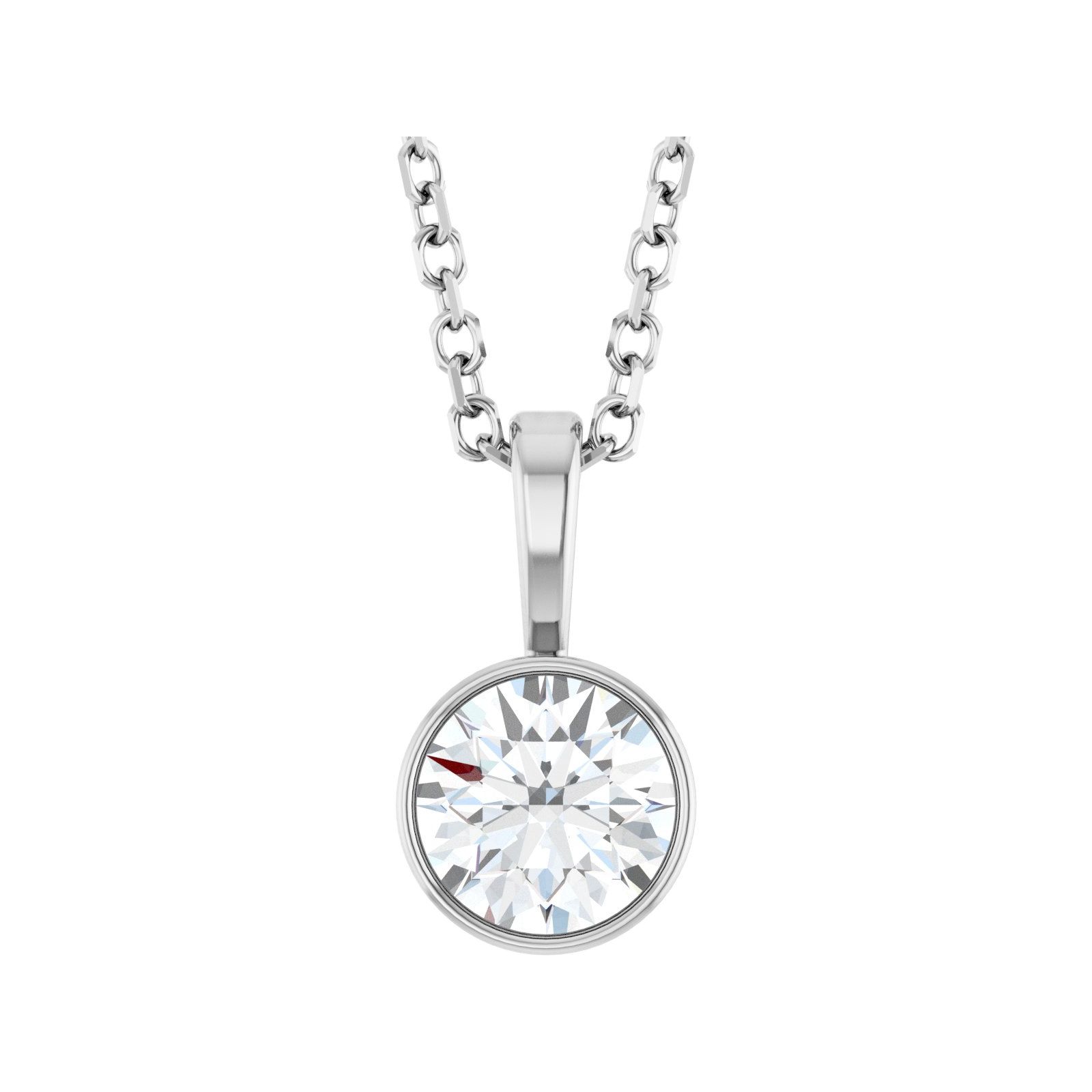 Bezel-Set Round Solitaire Necklace