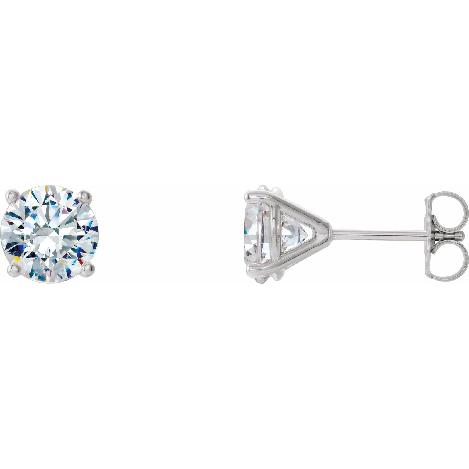 Round 4-Prong Cocktail Stud Earrings