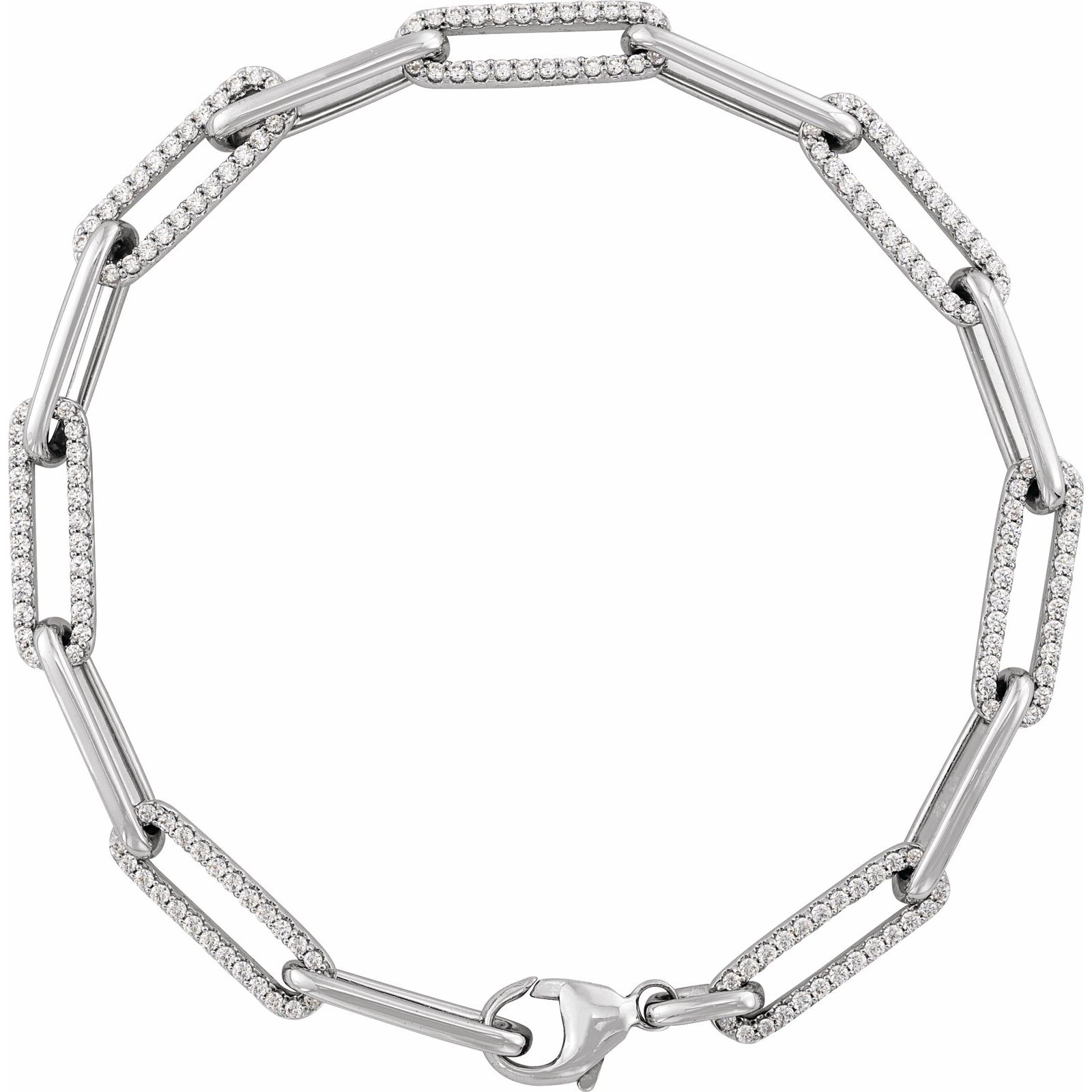Accented Link Diamond Bracelet