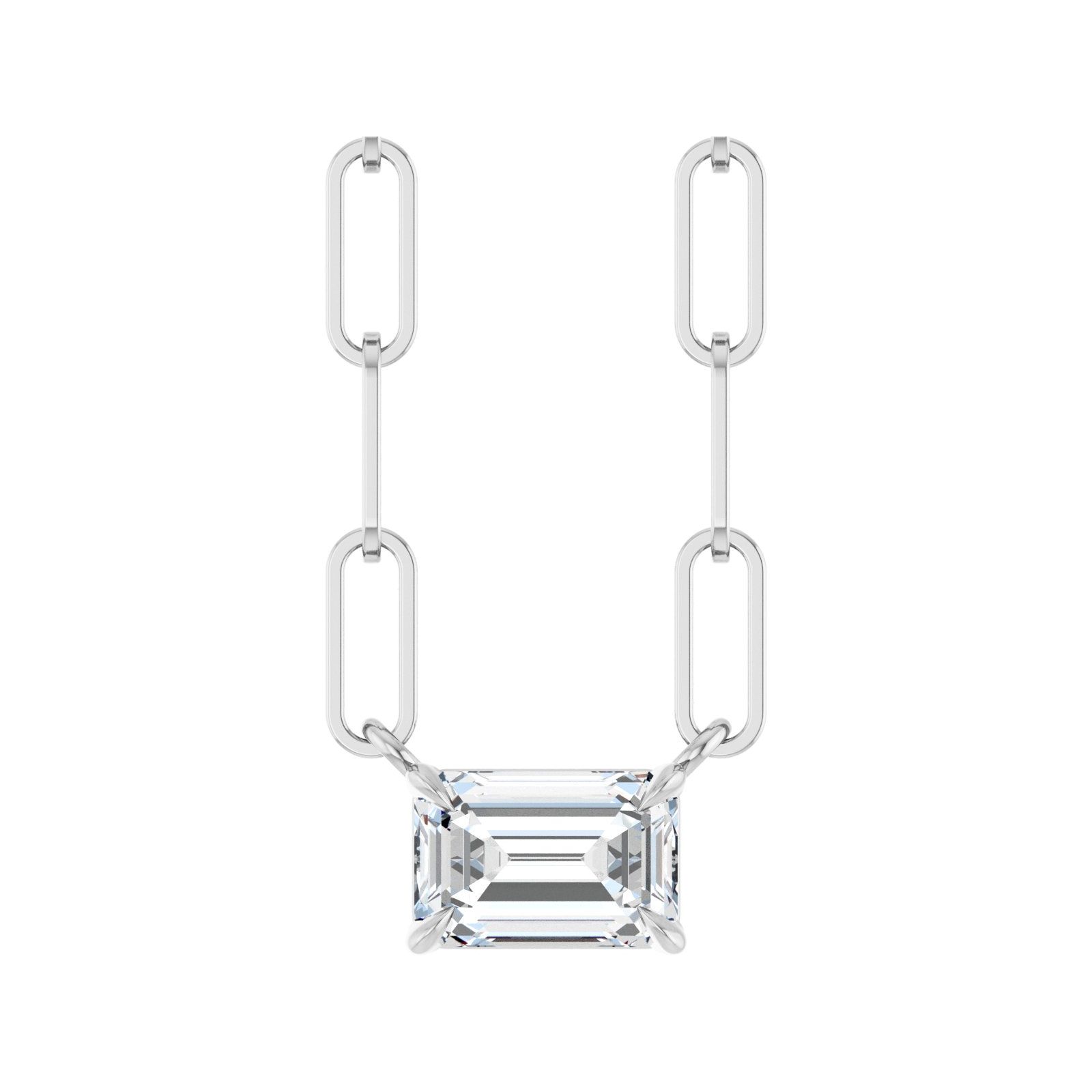Emerald-Cut Solitaire Necklace