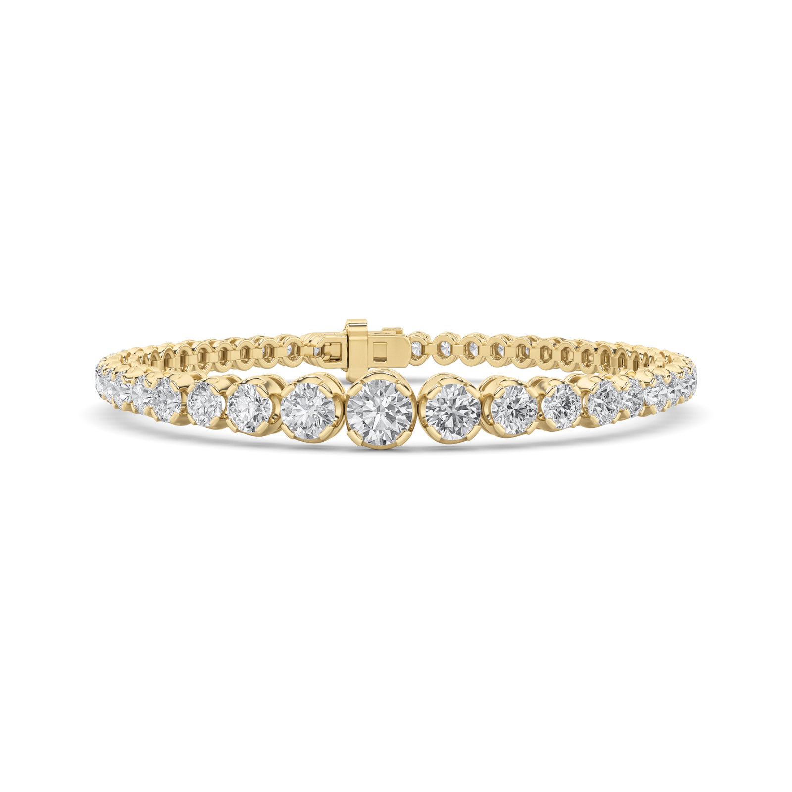 Graduating Tennis Bracelet with Round Shaped Lab Grown Diamond (F/VS) in 14K Gold