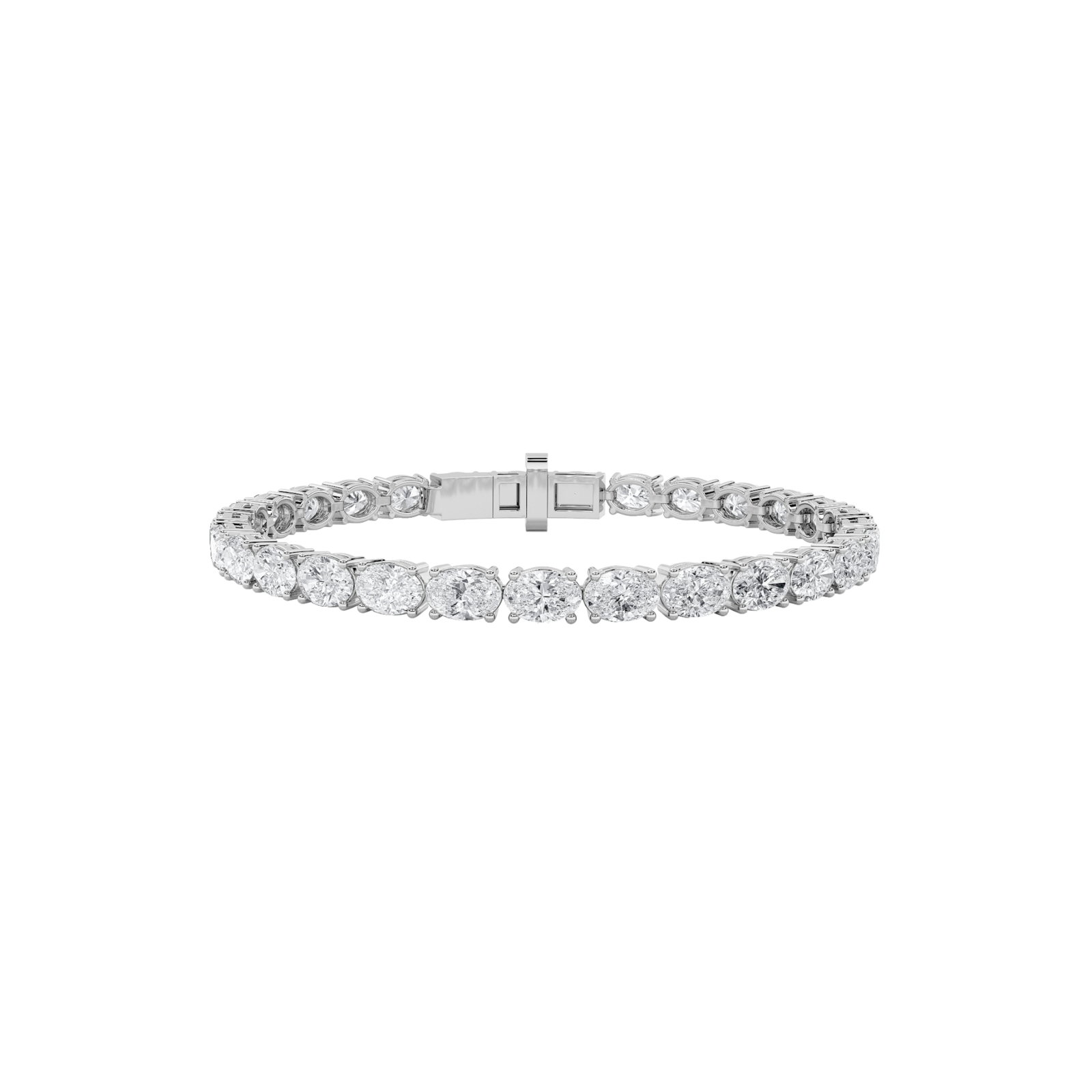 East West Emerald or Oval Tennis Bracelet