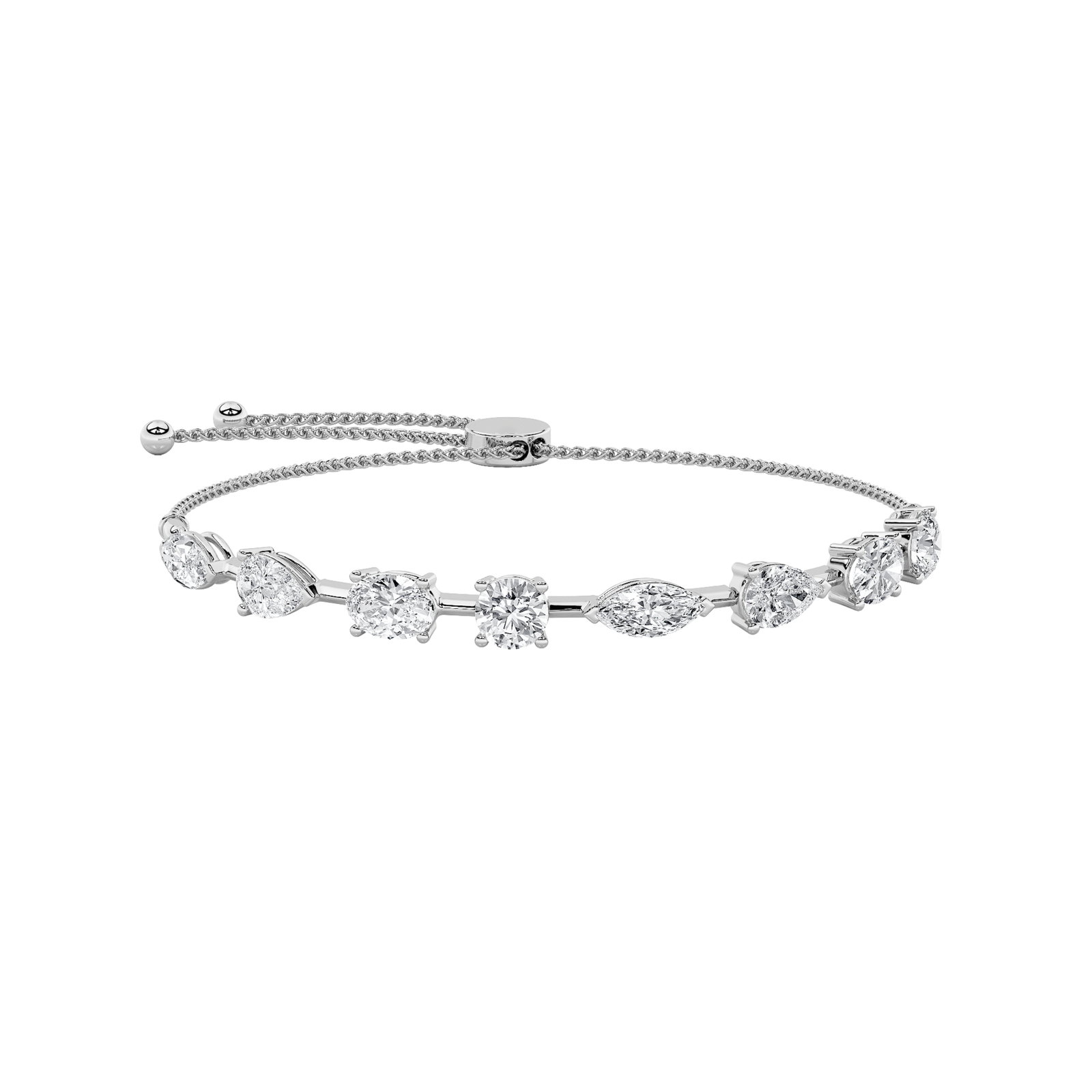 Bolo Round, Pear, Marquise and Oval Bracelet