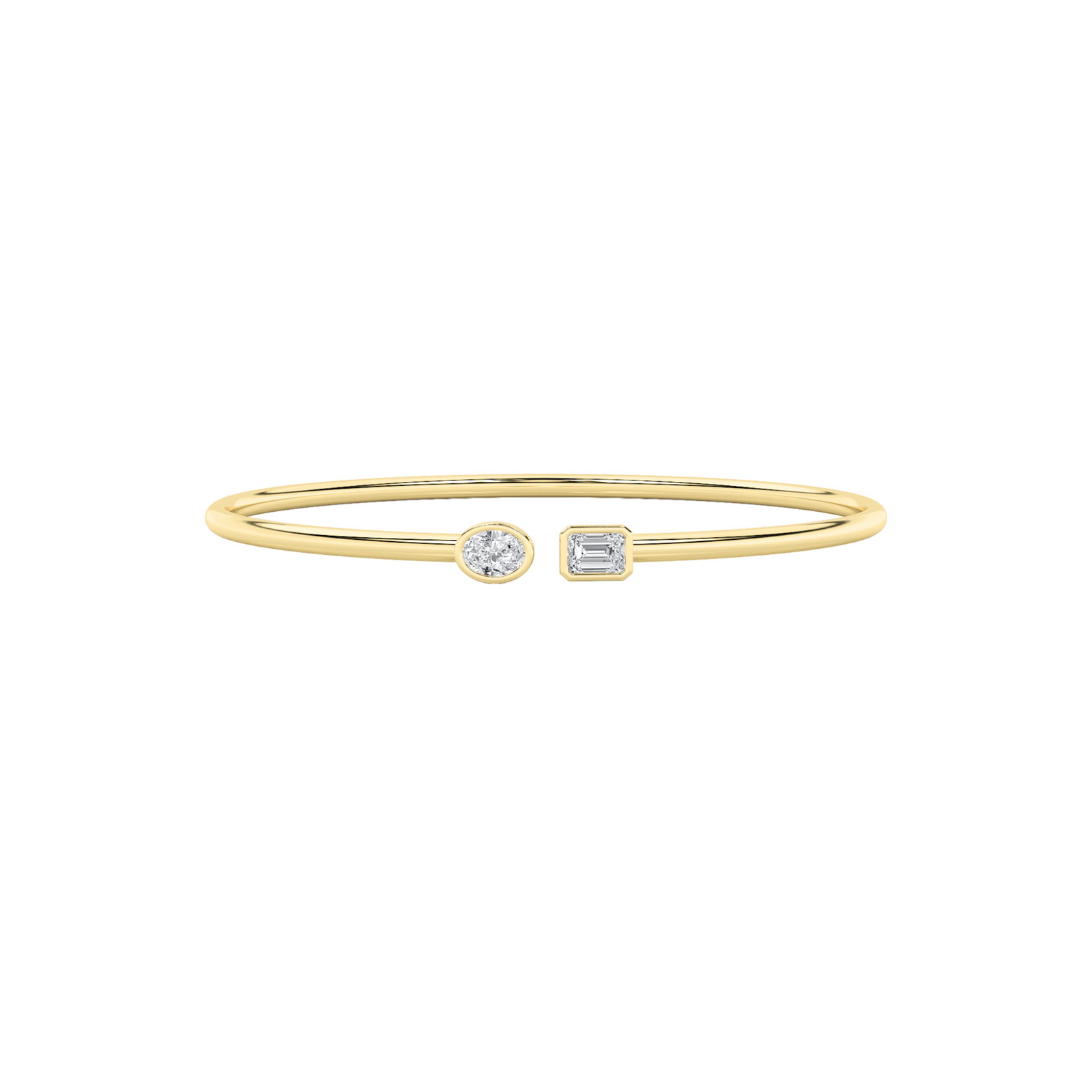 Emerald and Oval Bangle Bracelet
