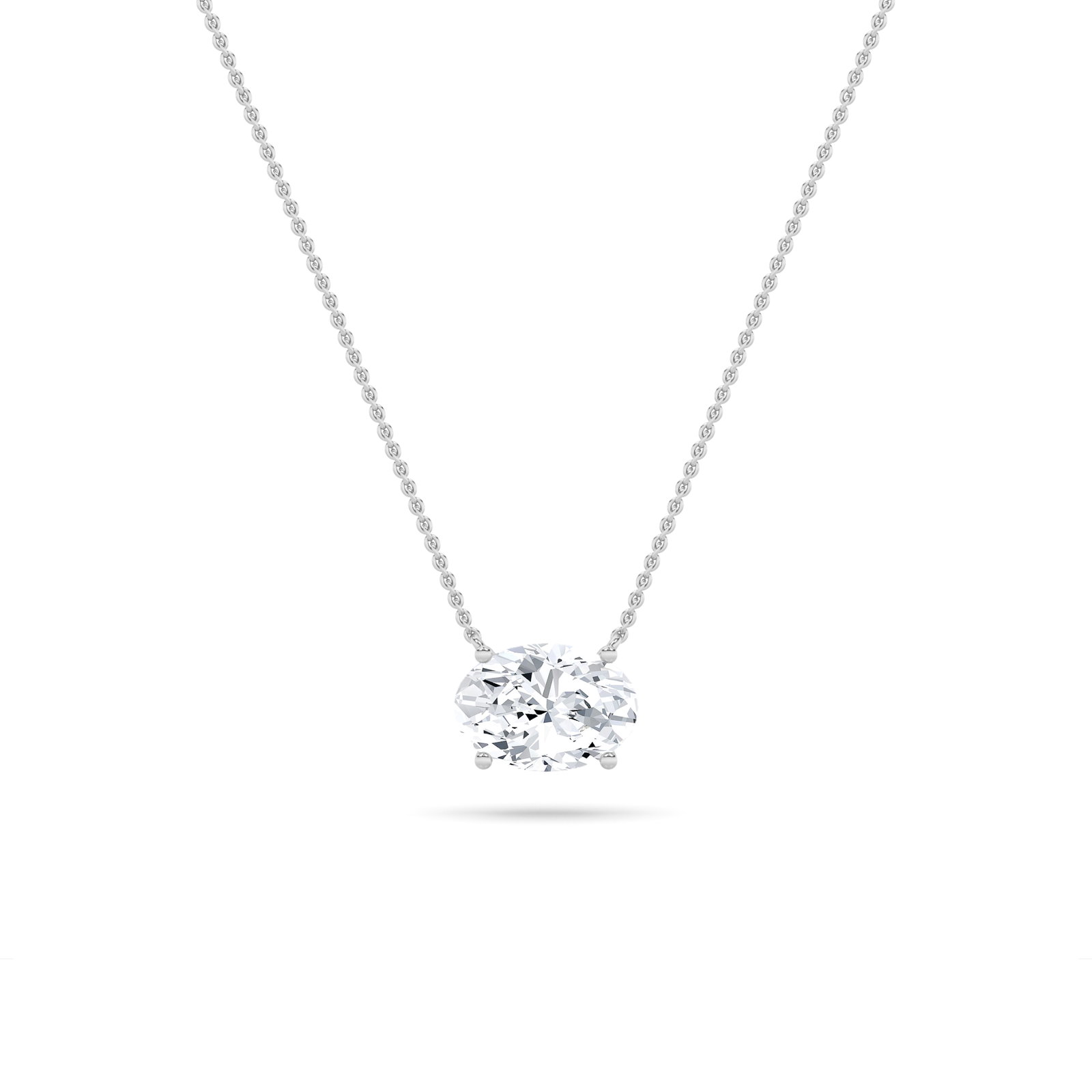 Oval Solitaire Necklace