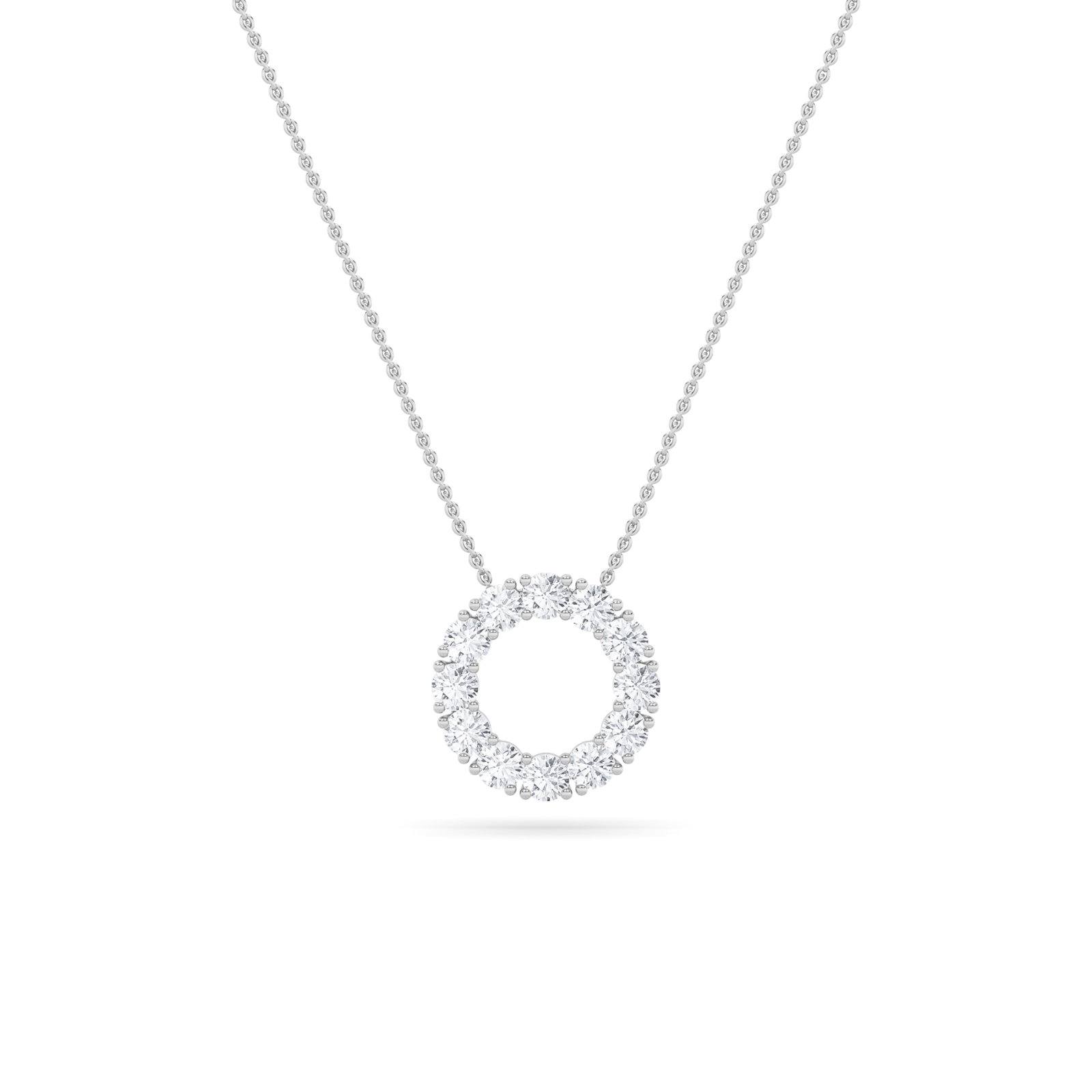 Seven Stone Round Necklace Pendant