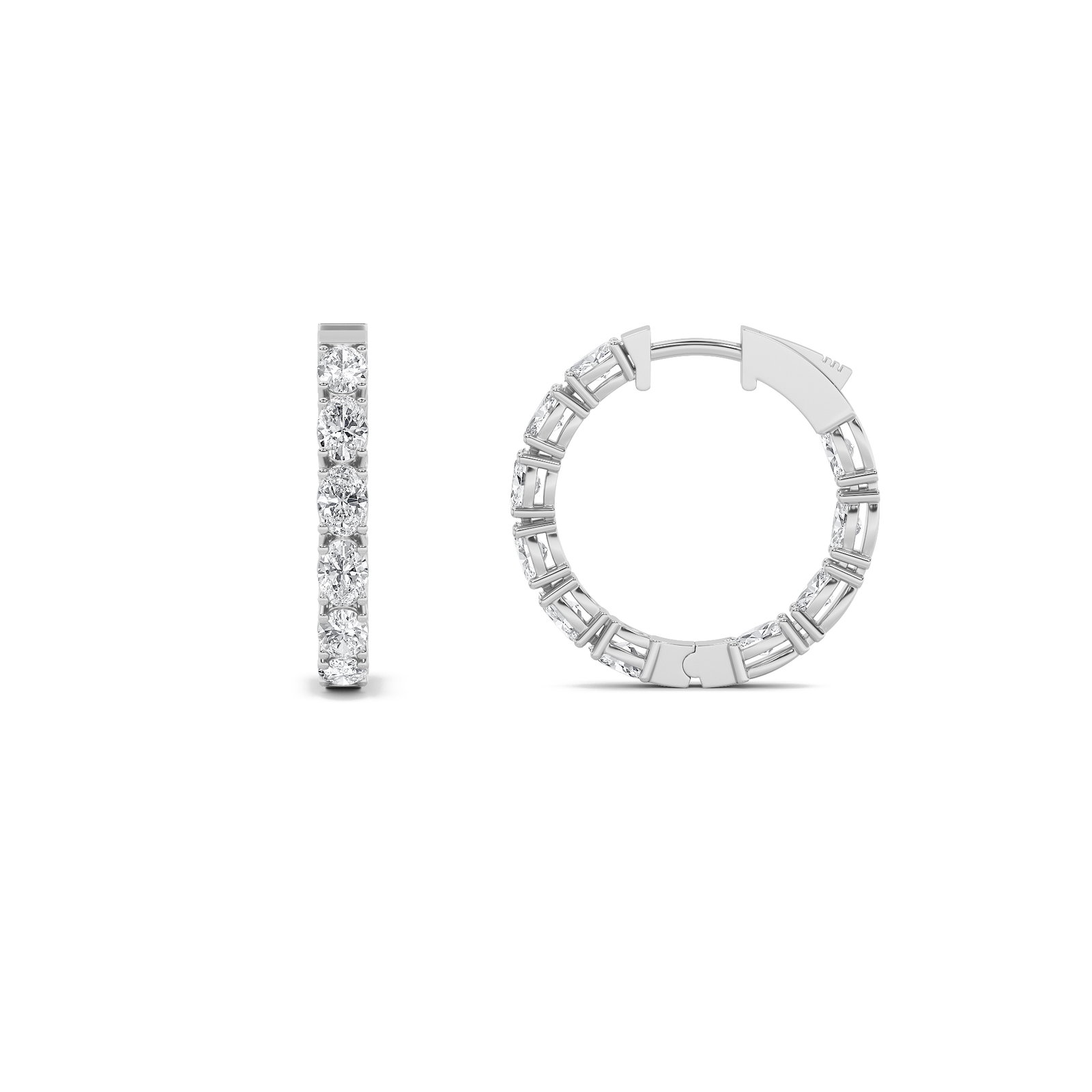 Inside out Oval Hoop Earring