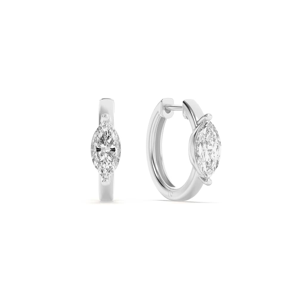 Solitaire Marquise Huggie Earring