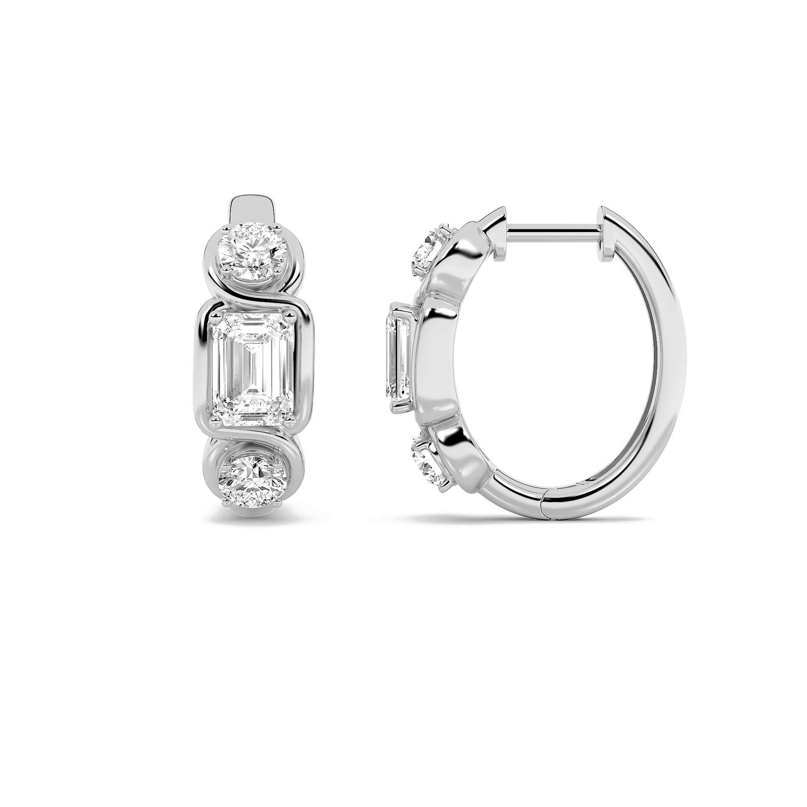 Emerald Hoop Earrings
