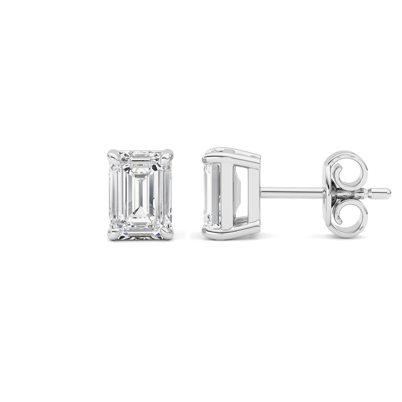 Four Prong Emerald Solitaire Earring
