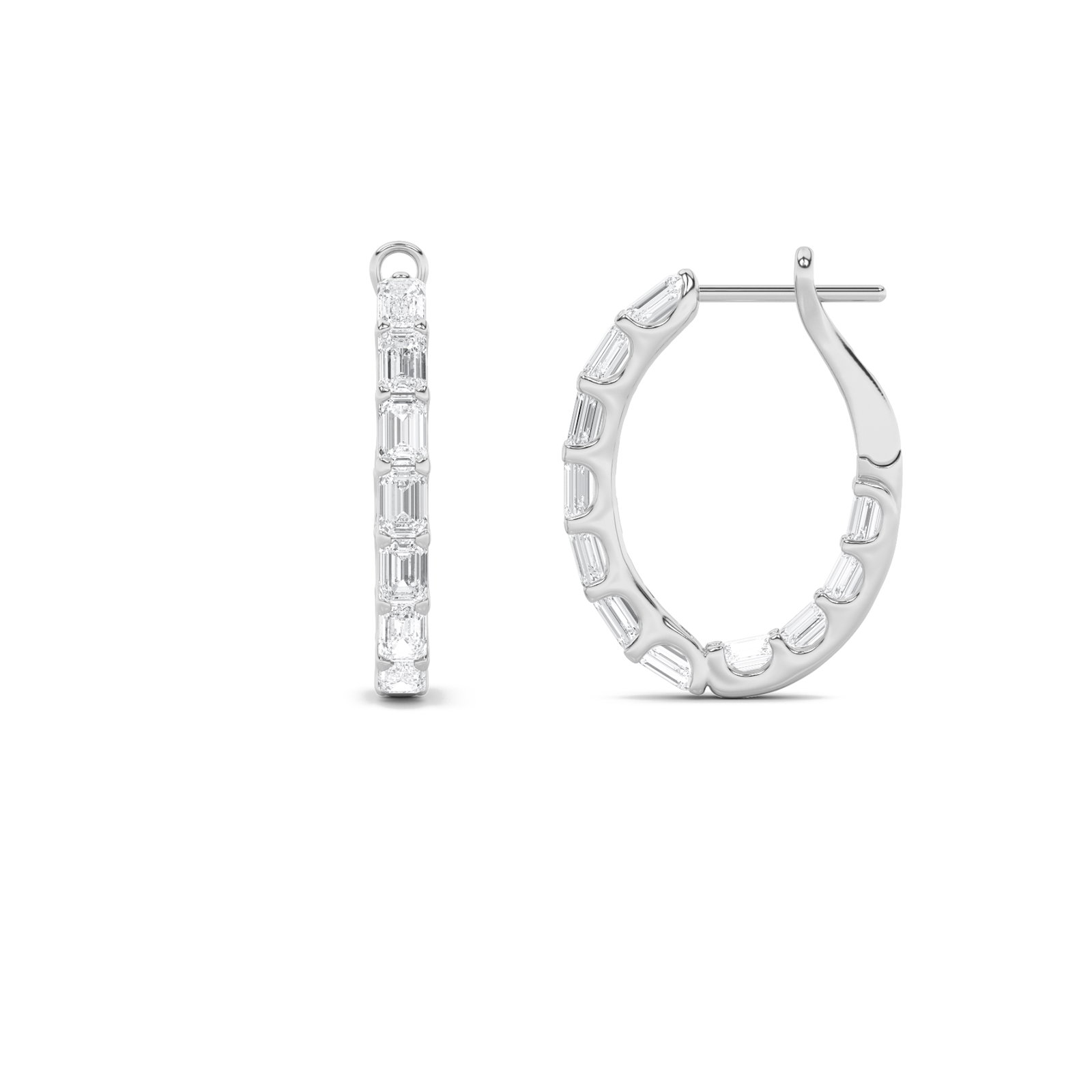 Inside out Emerald Hoop Earring