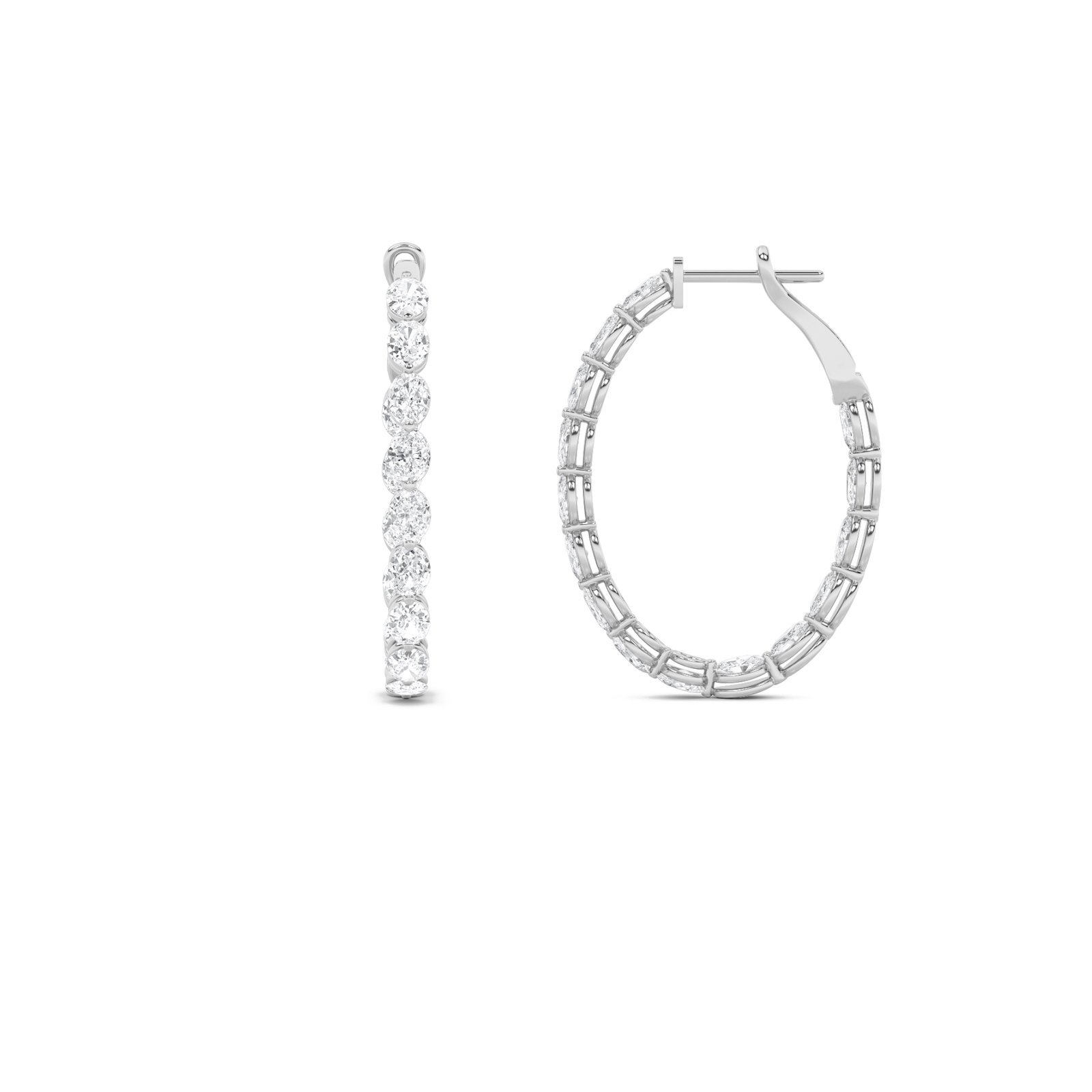 Inside out Oval Hoop Earring