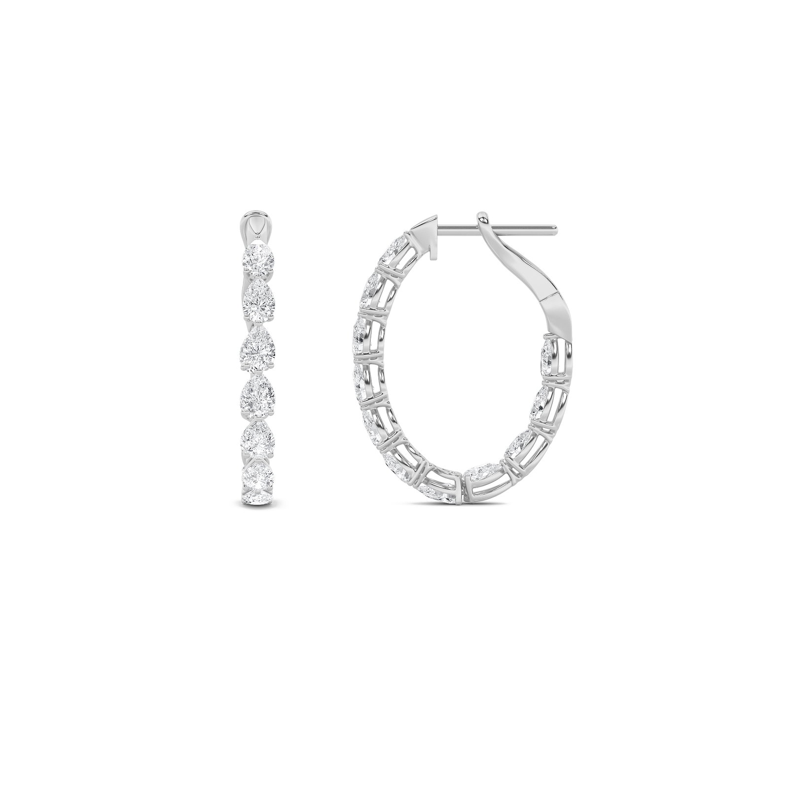 Inside out Pear Hoop Earring