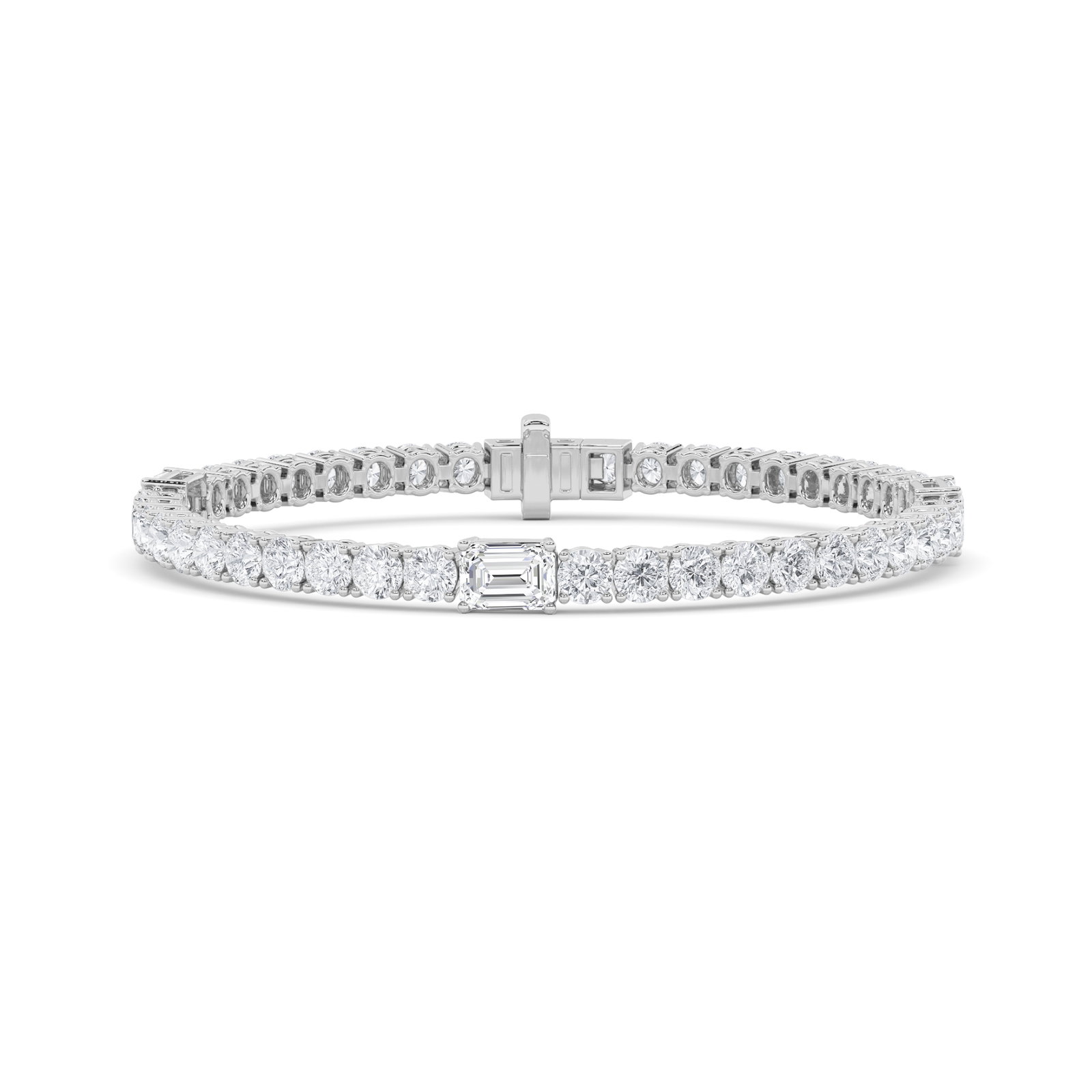Fashion Emerald Station Tennis Bracelet
