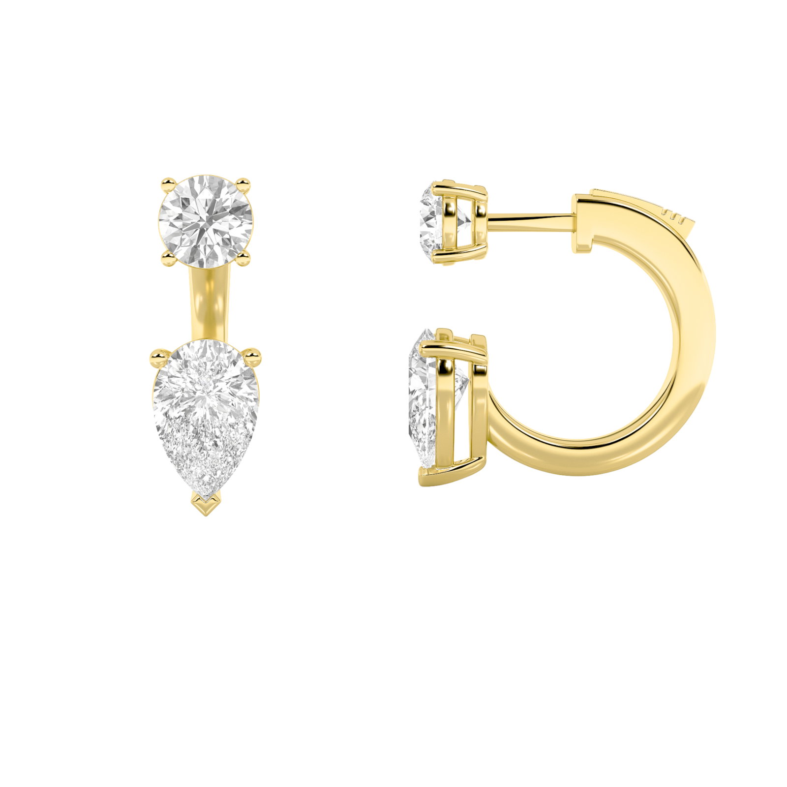 Petite Hoop Pear Earrings