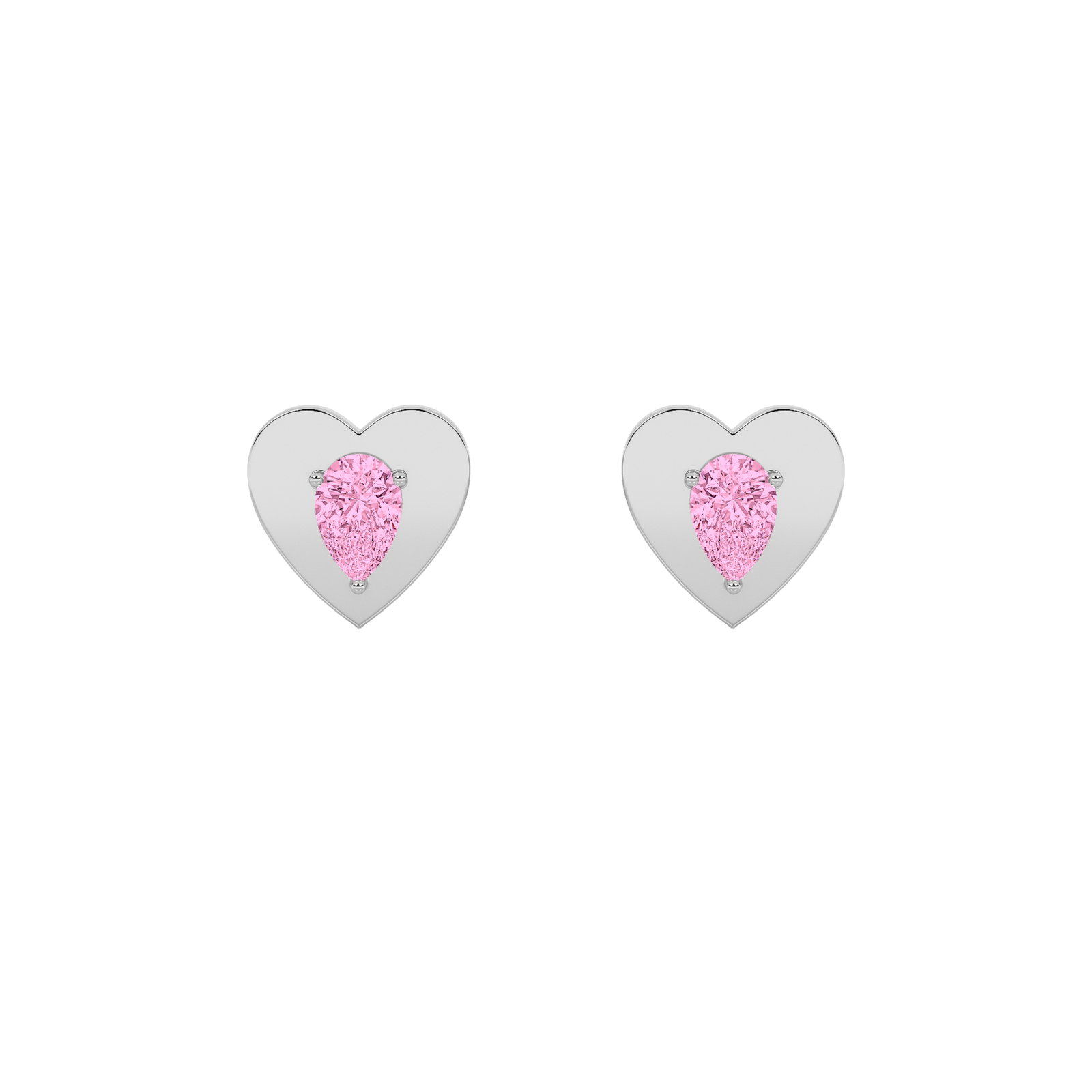 Bezel Pear Heart Earrings