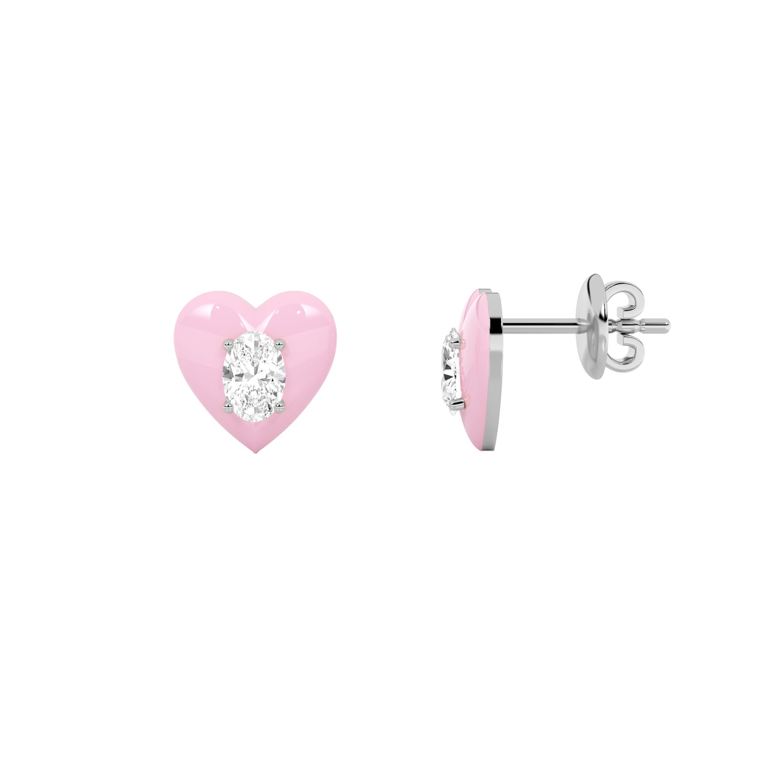 Oval Heart Earrings