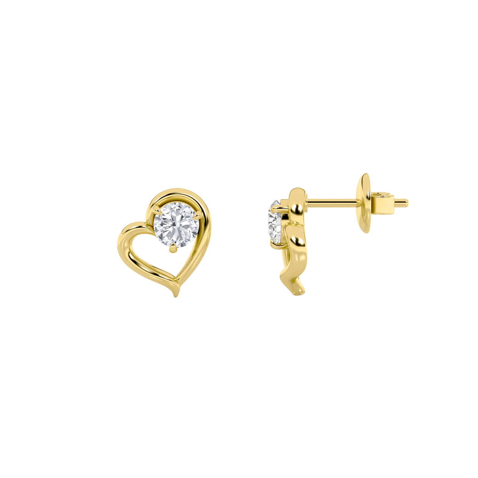 Heart Round Stud Earring