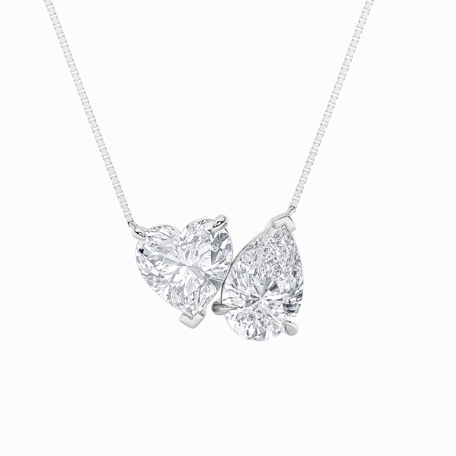 Toi Et Moi Pear and Heart Fashion Necklace
