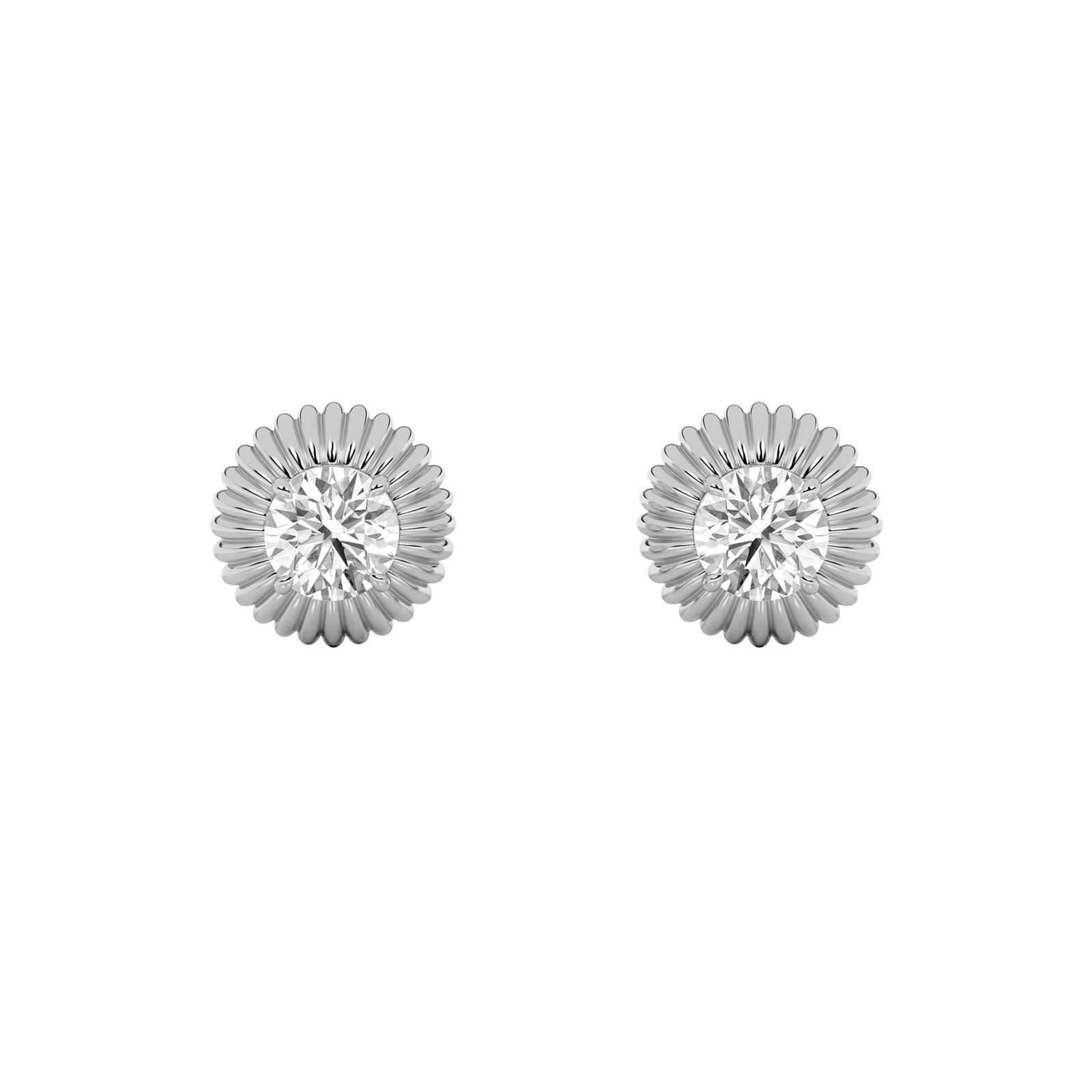 Fancy Round Stud Earrings