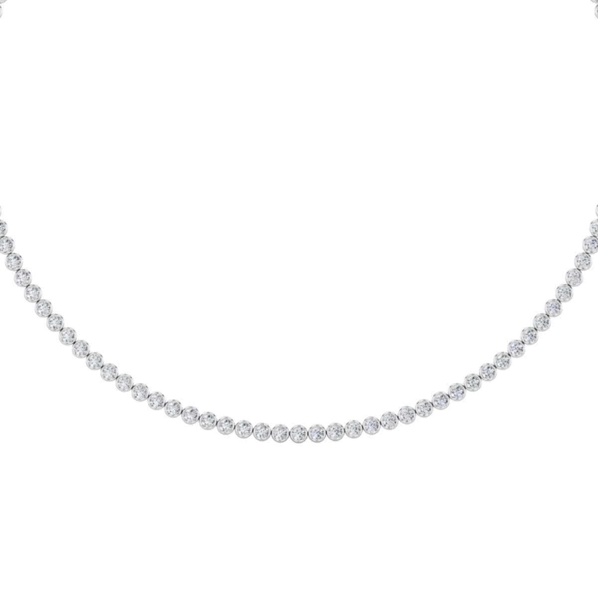Bezel Round Tennis Necklace