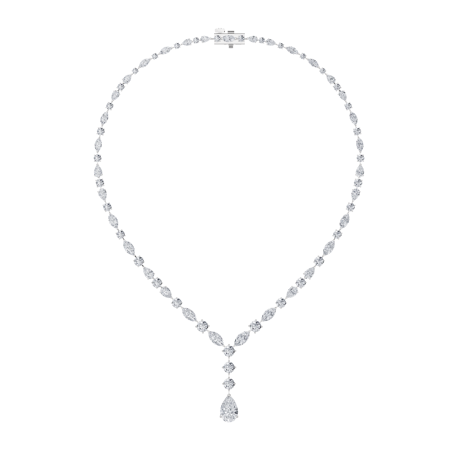 Multi Shape Multi Lariat Necklace