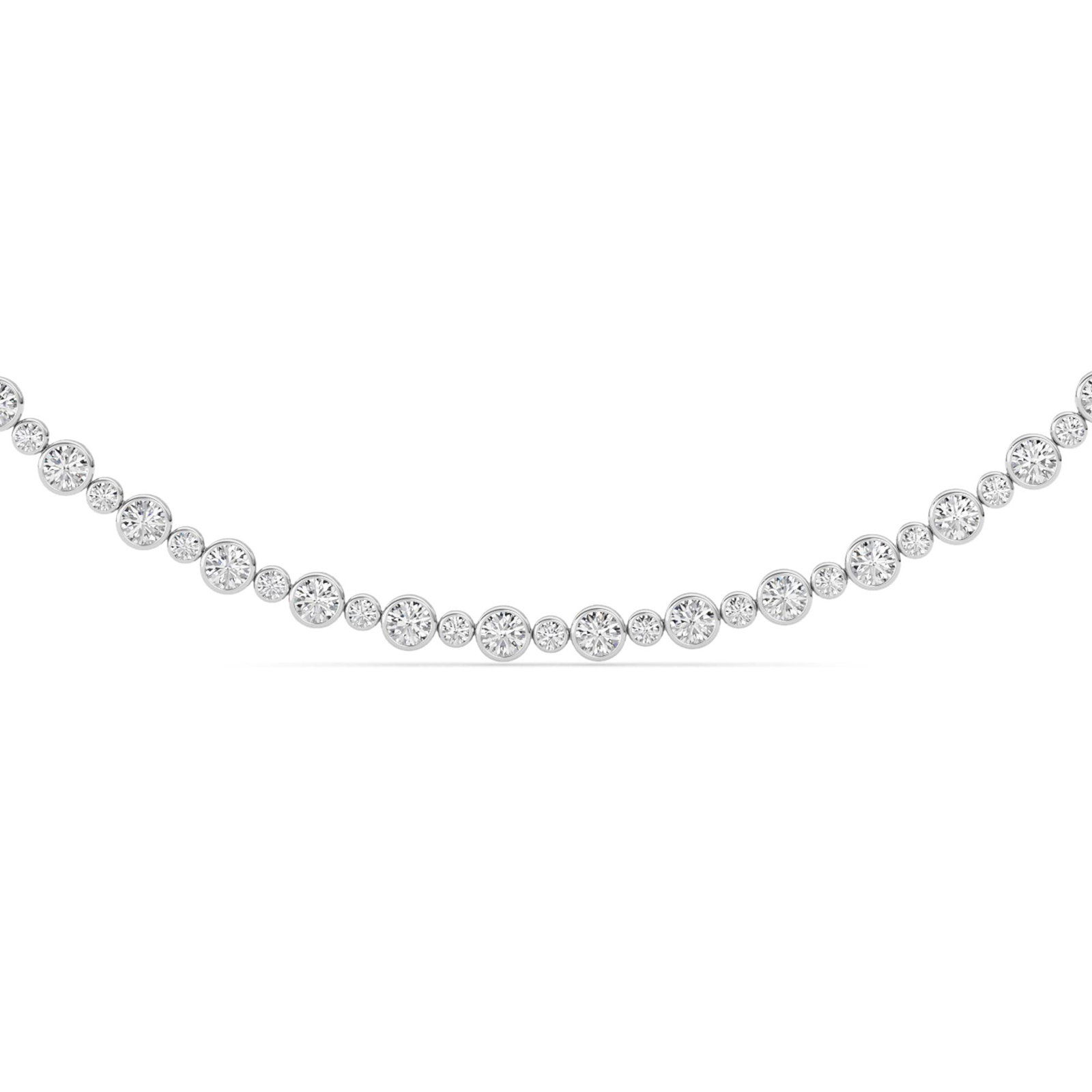 Bezel Set Big and Small Riviera Necklace
