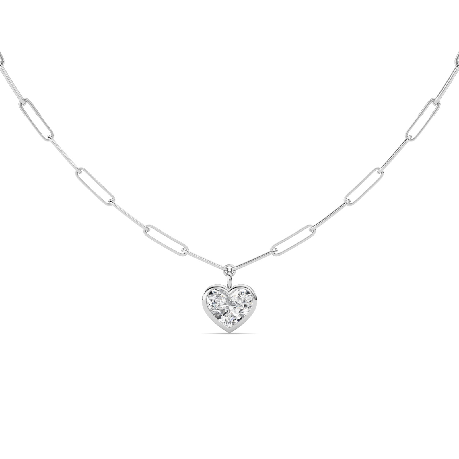 Heart Bezel Heart Solitaire Necklace