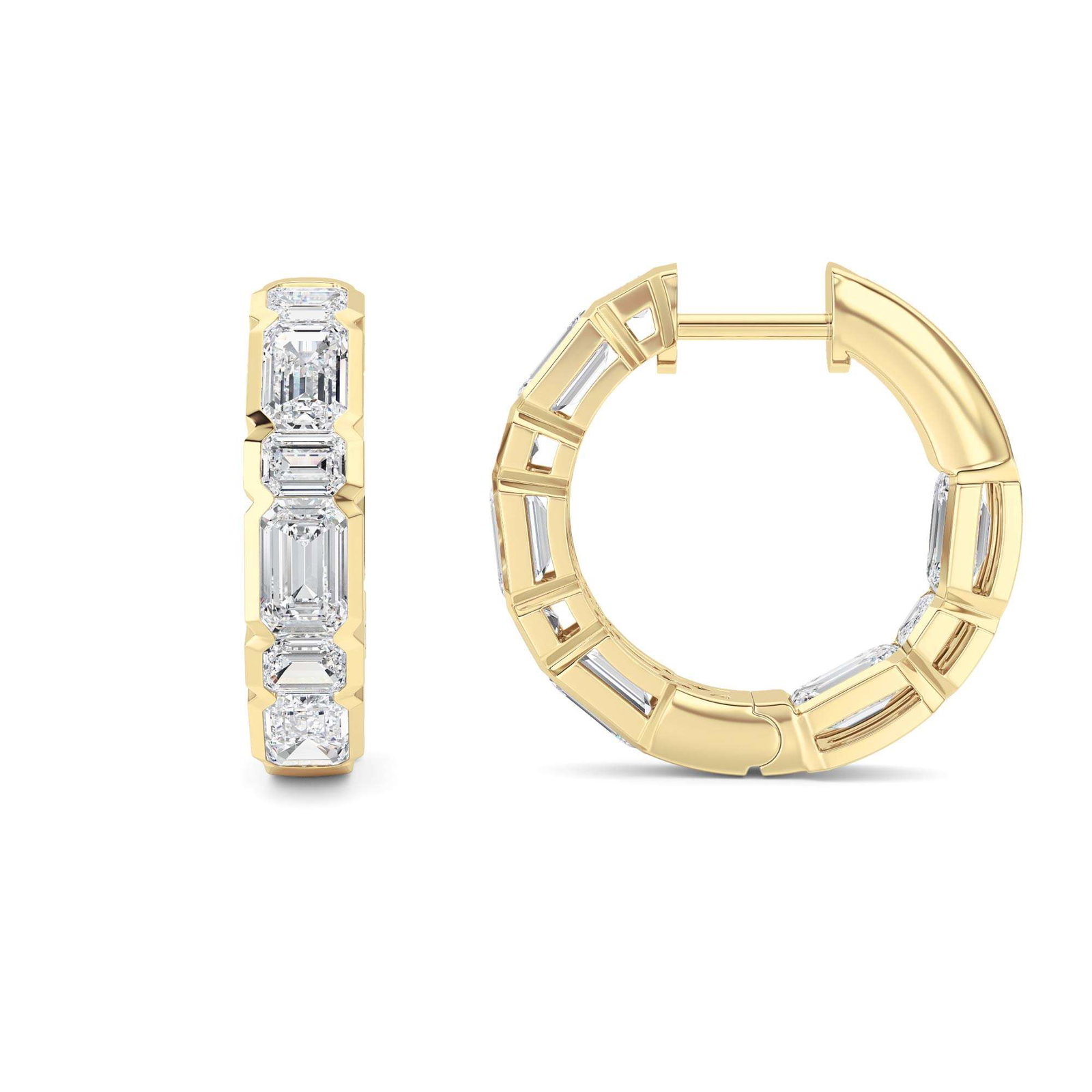 Inside Out Emerald Hoop Earrings