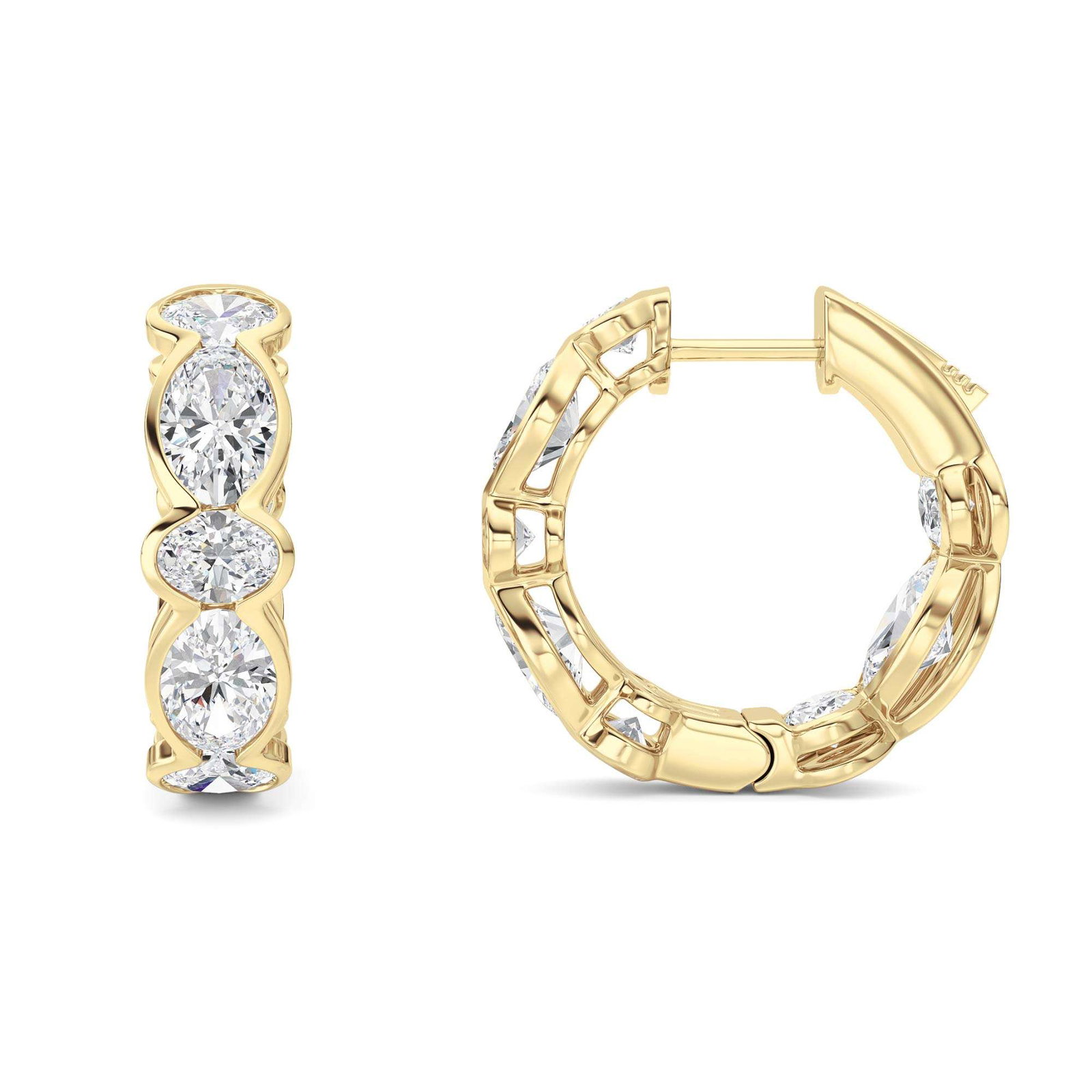 Inside Out Oval Hoop Earrings