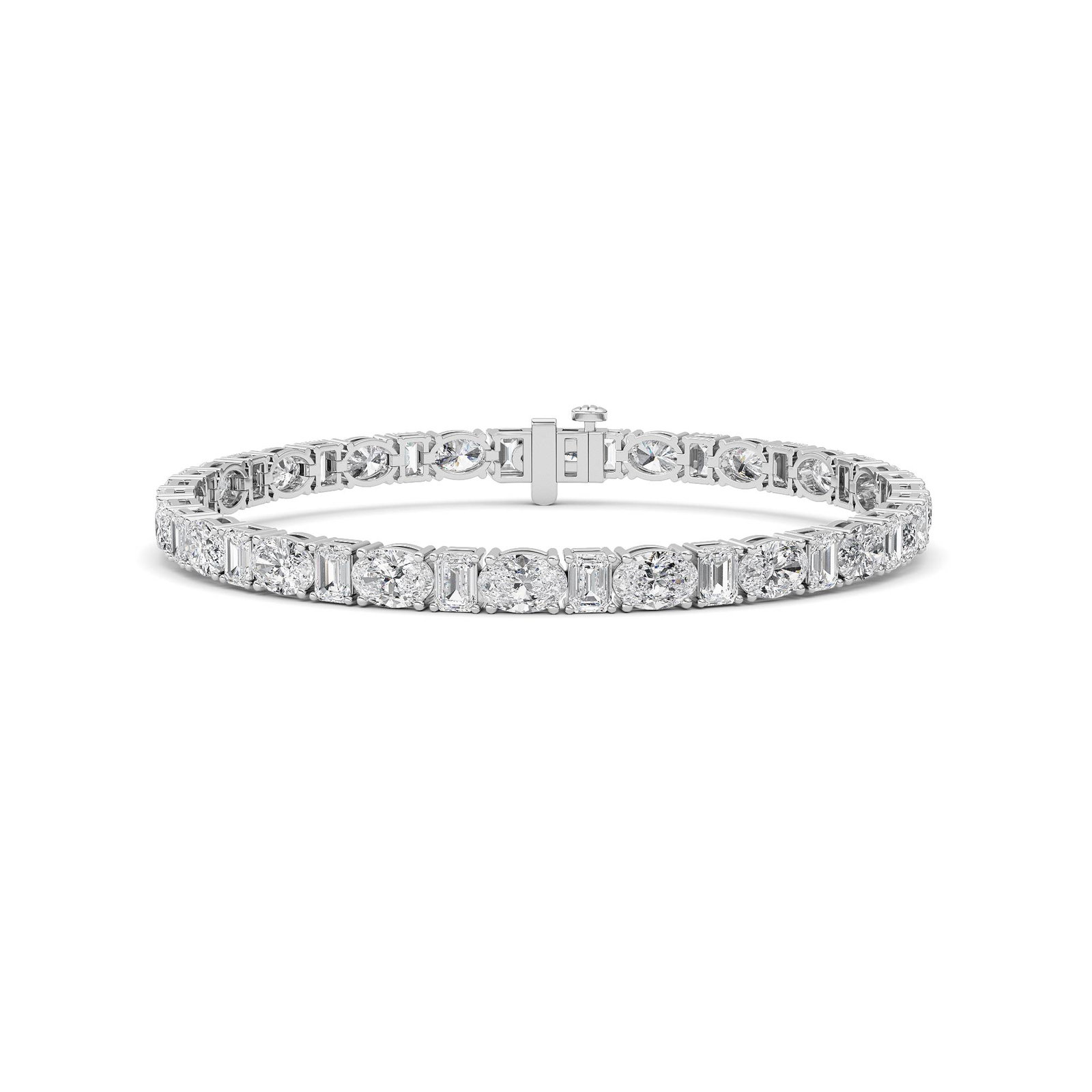 East West Oval and Emerald Tennis Bracelet
