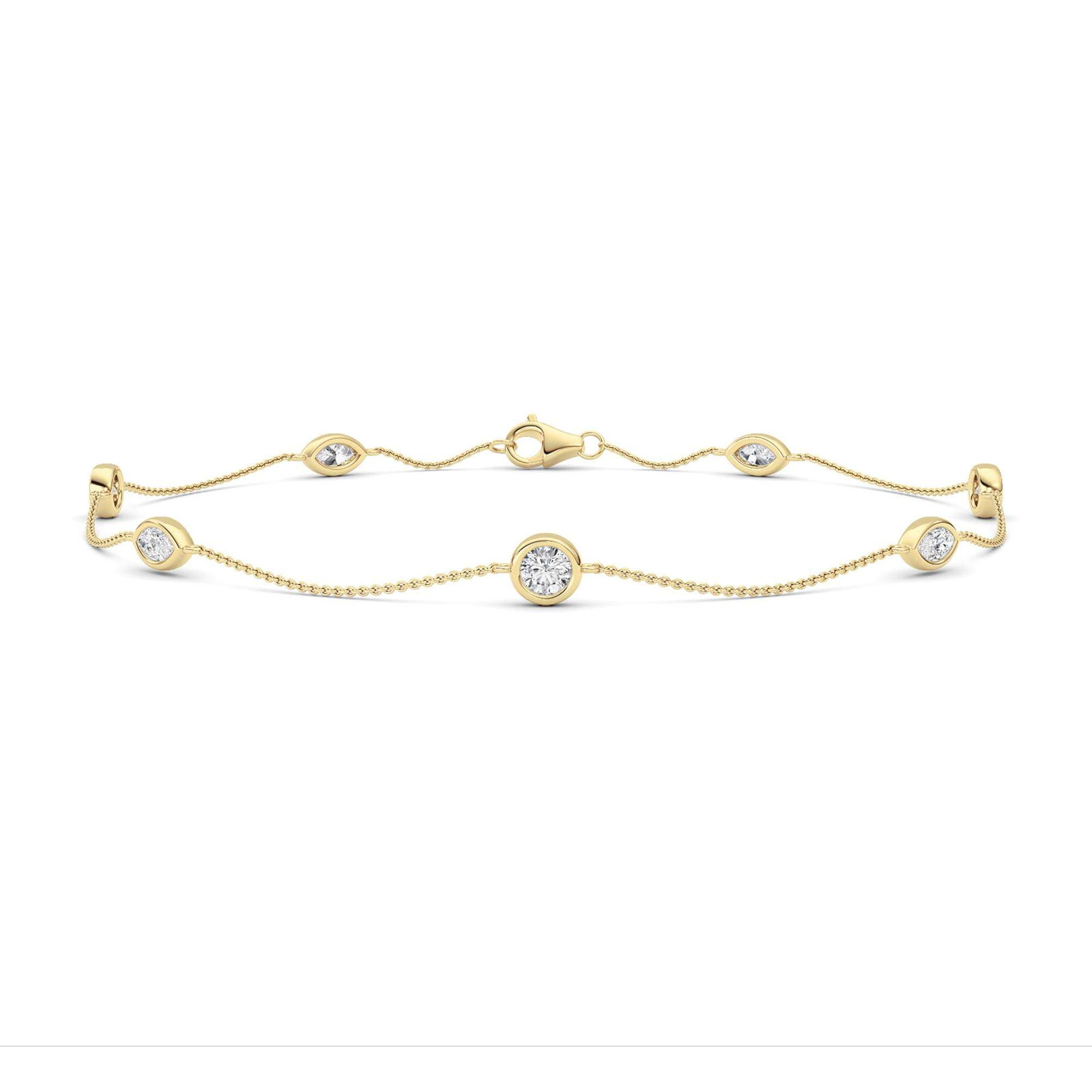 Fashion Bezel Round-Marquise Bracelet