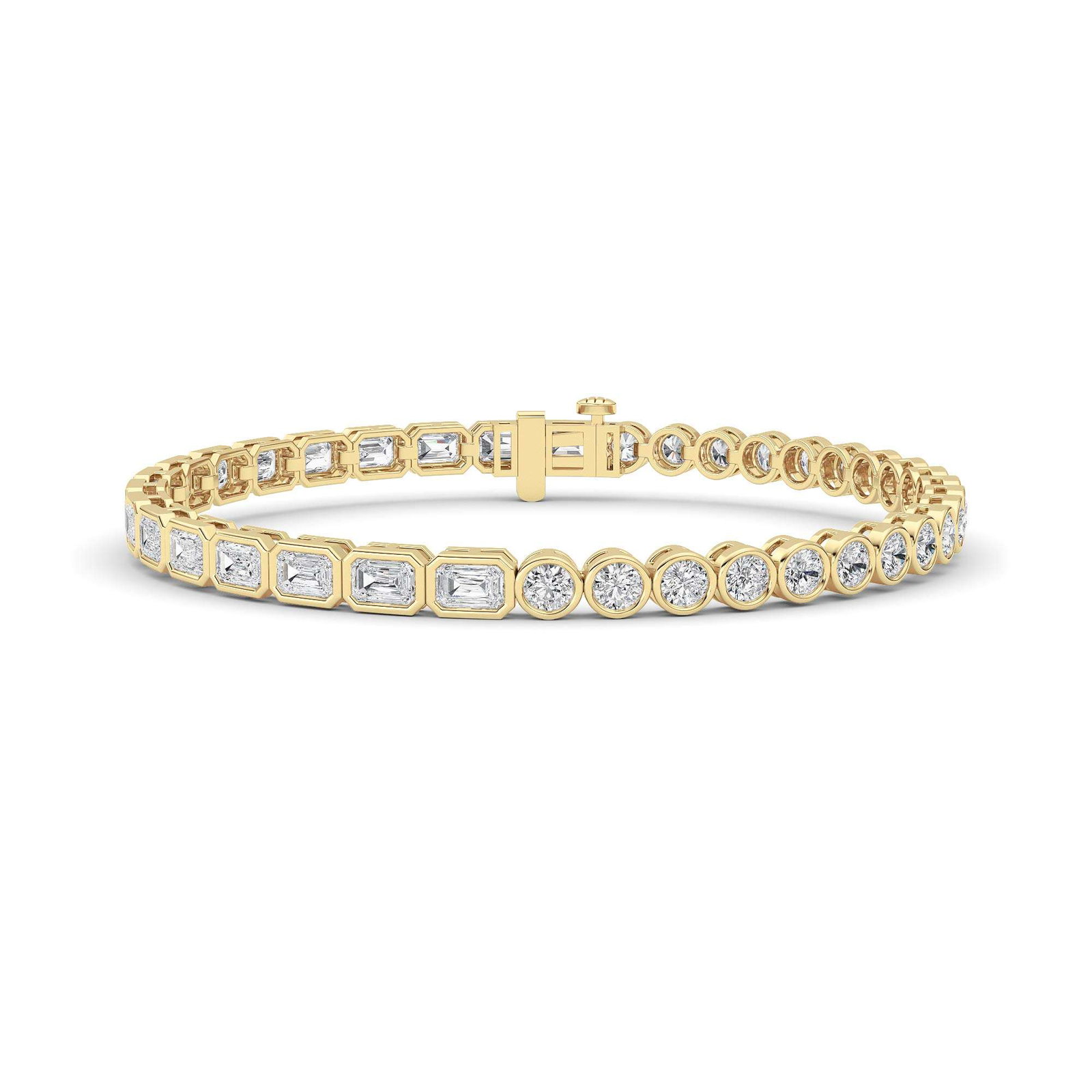 Tennis Bezel Emerald-Round Bracelet