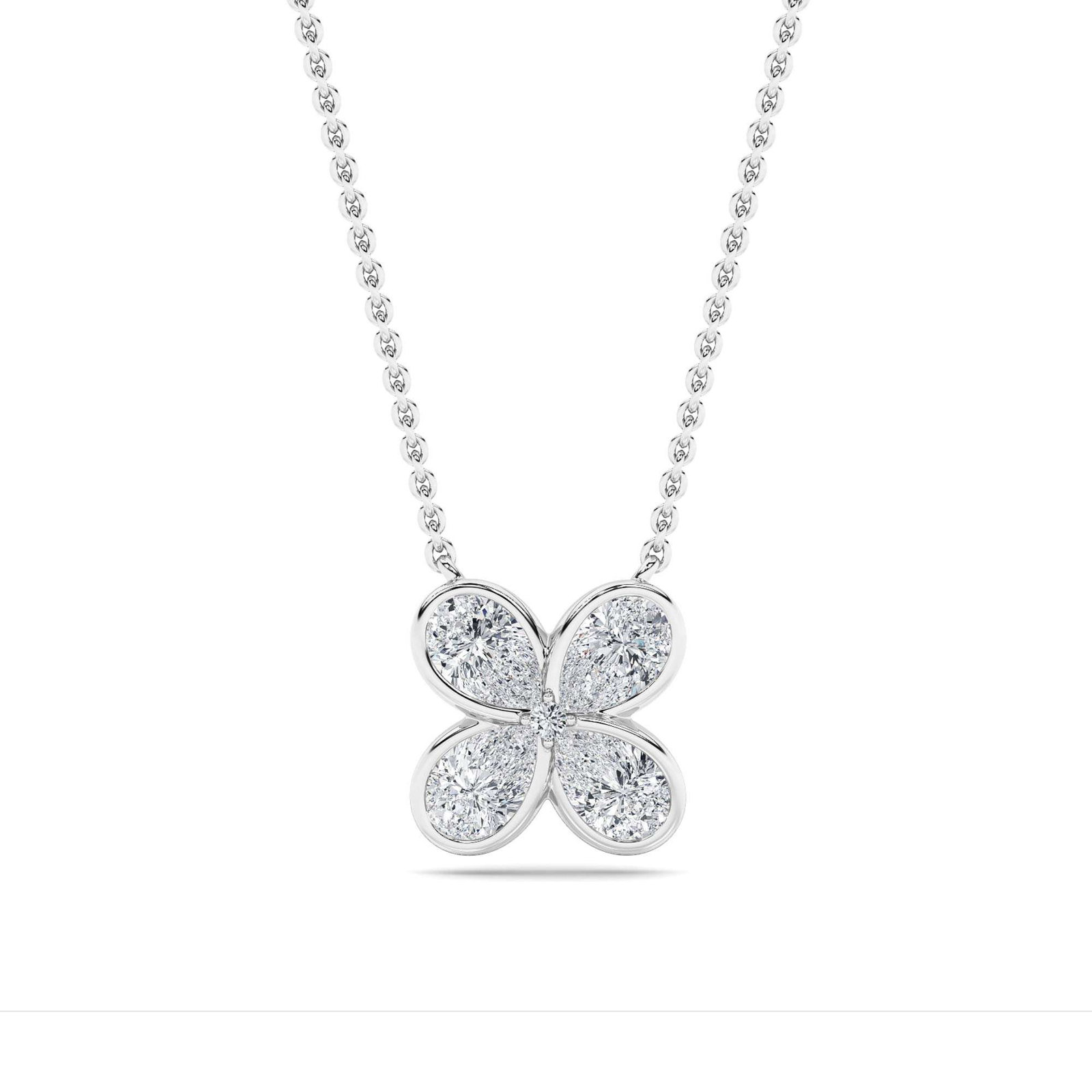 Fancy Bezel Pear Necklace