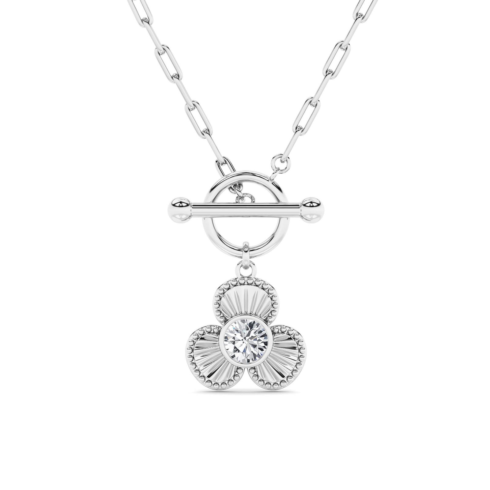 Toggle Round Solitaire Necklace