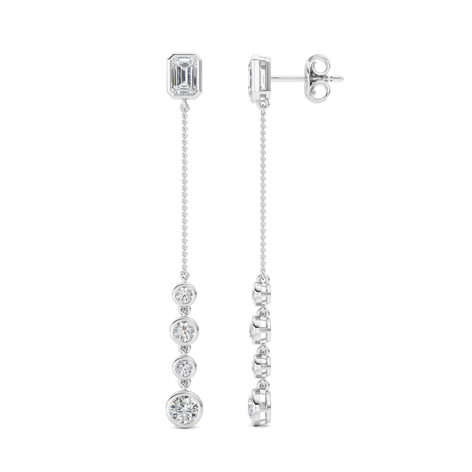 Emerald-Round Drop Earrings