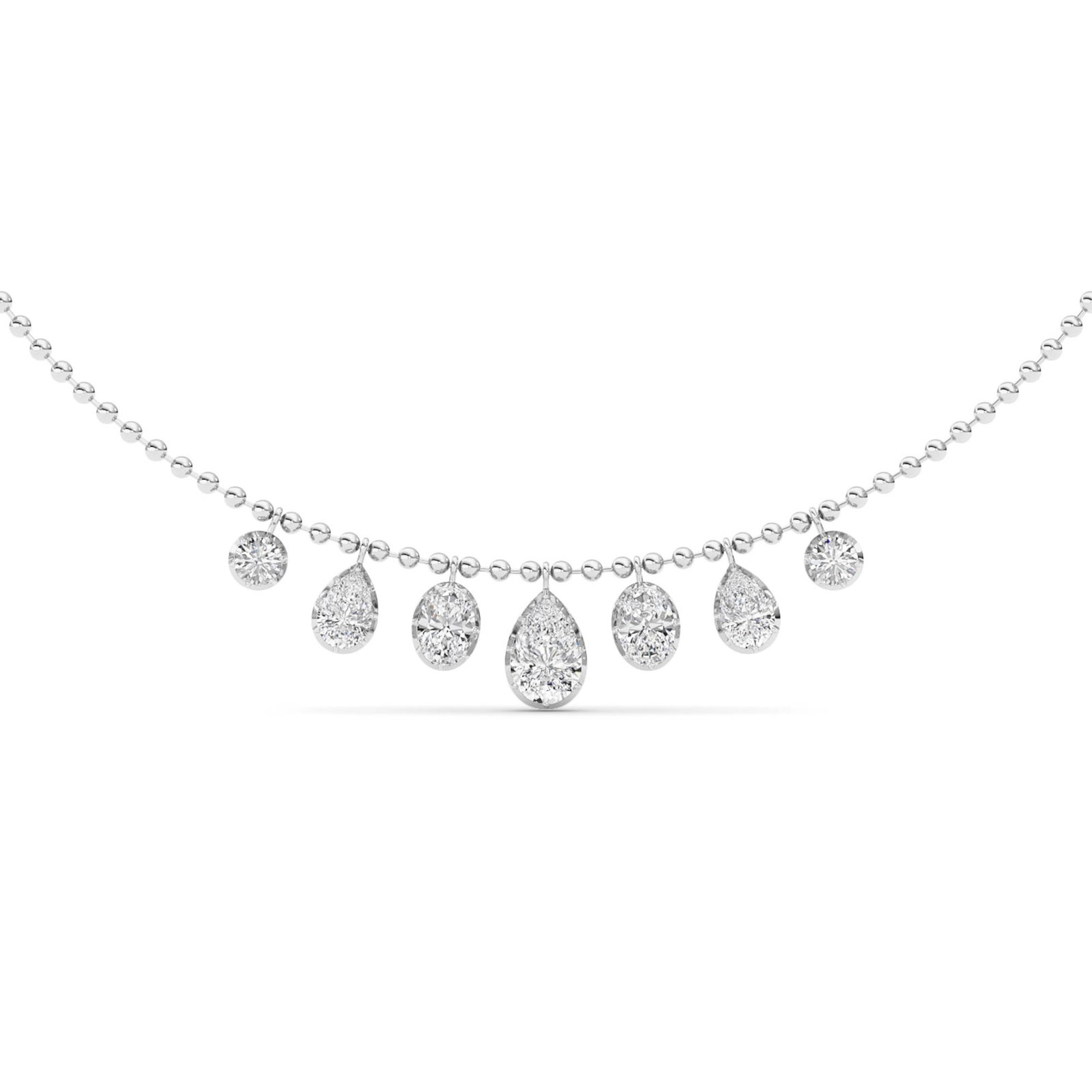 Seven Stone Multi Ball Bead Necklace
