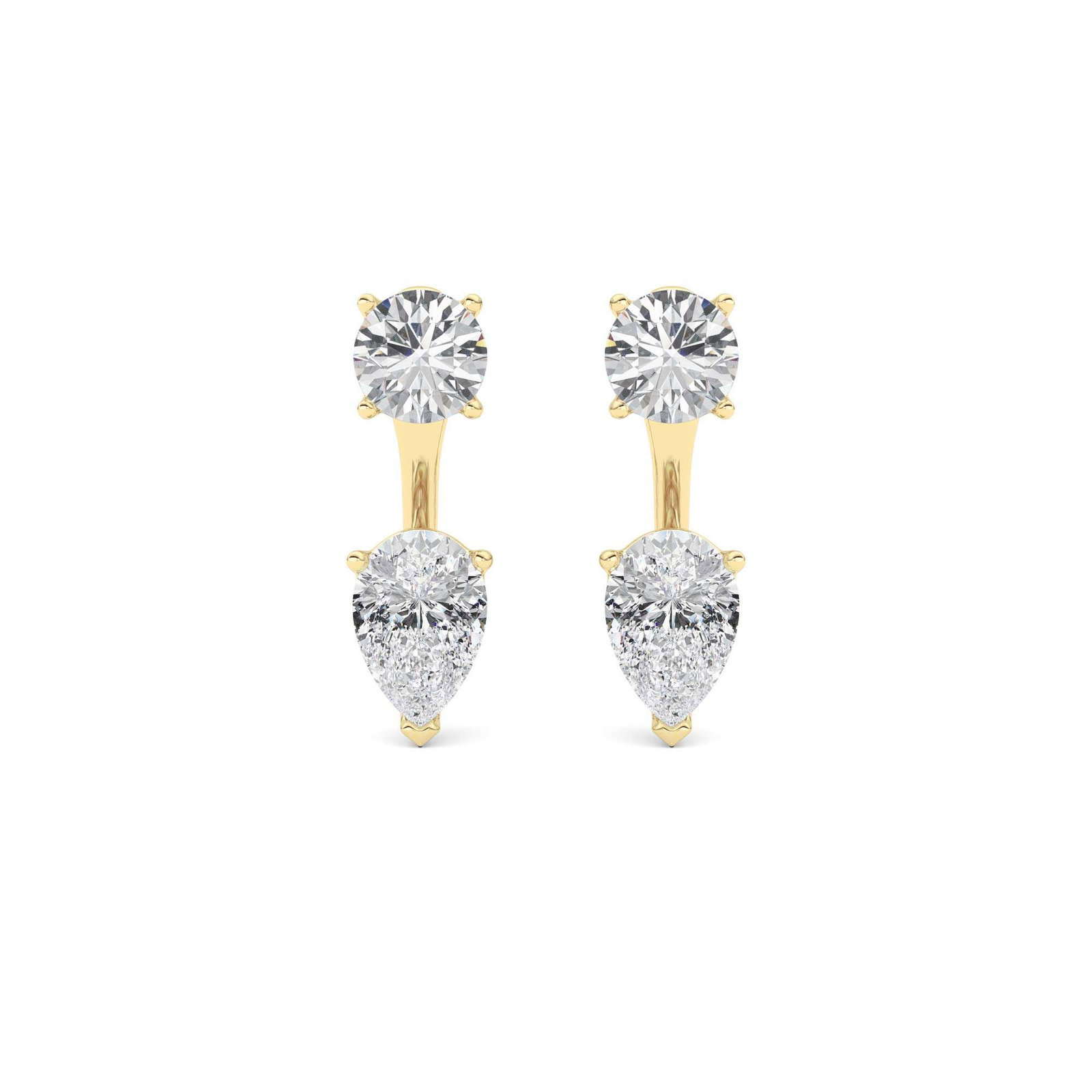Pear and Round Hoop Earrings