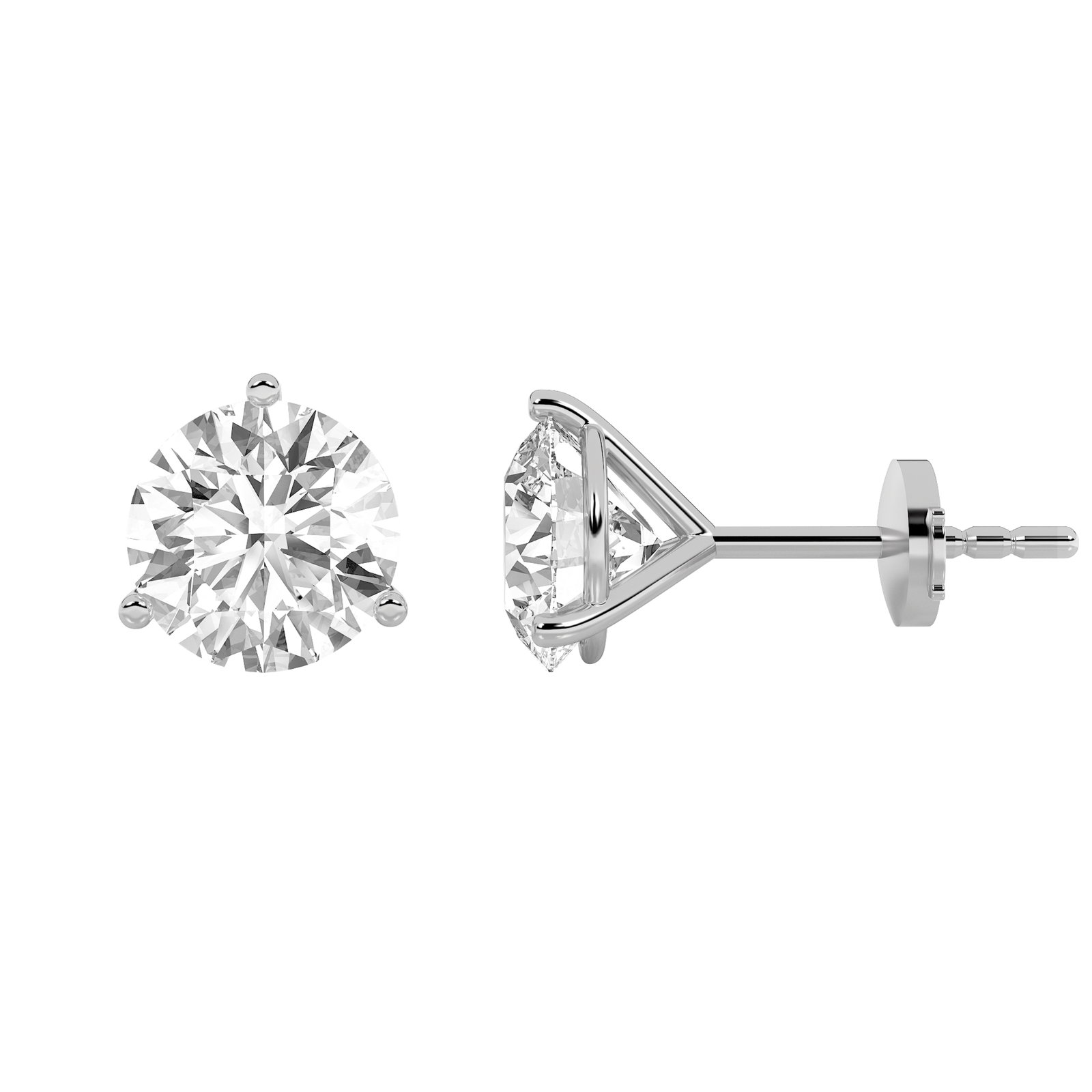Round Martini Stud Earrings with Gaurdian Back