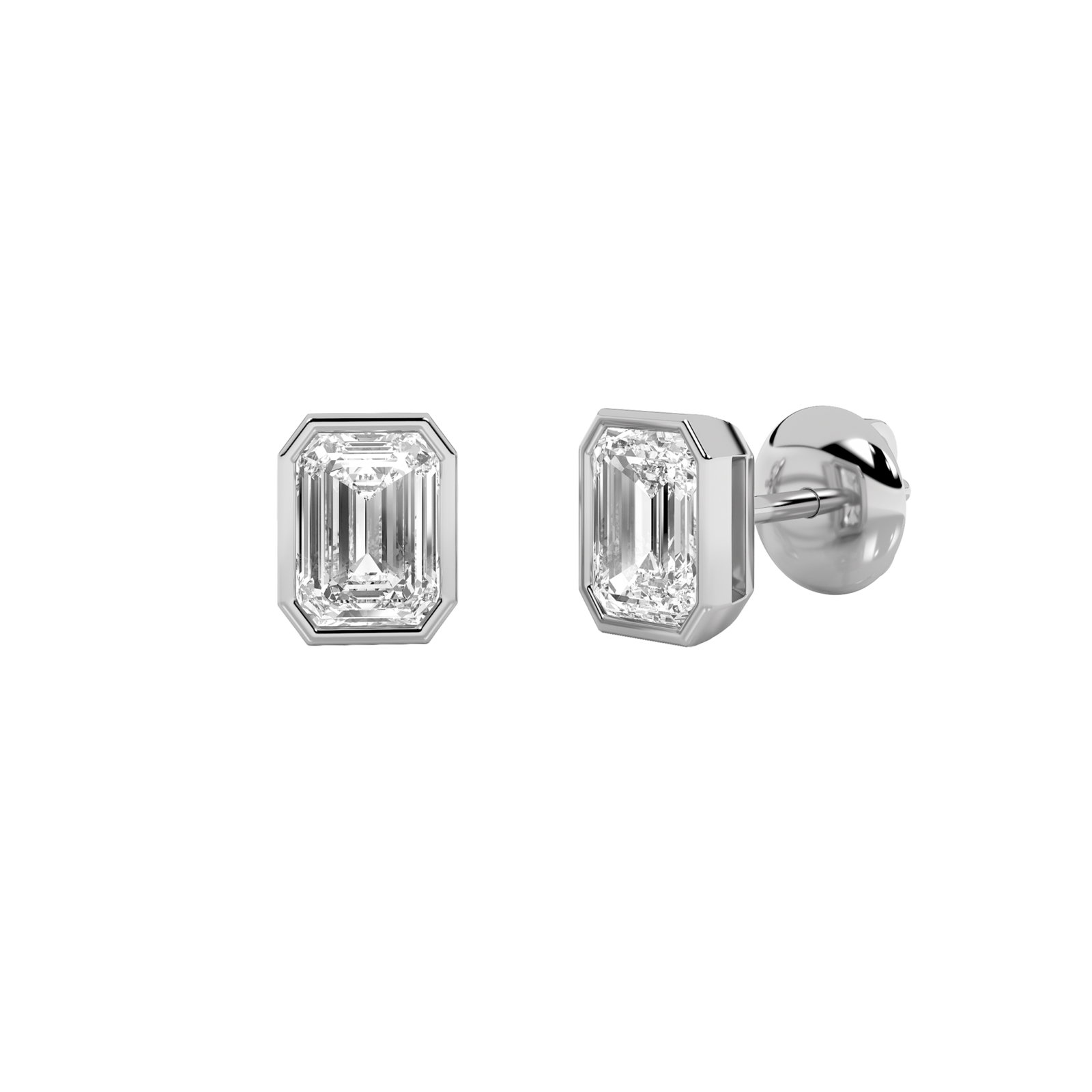 Bezel Stud Earrings